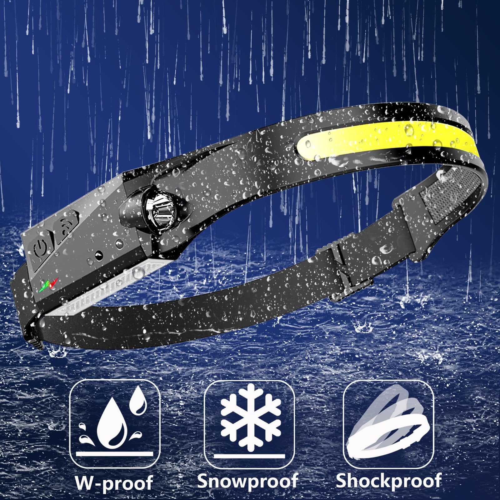 Lutitasd Led Headlamp Rechargeable 2 Pack, 230 Wide Beam Light Buddy Headlight With Motion Sensor, 5 Mode Head Lights Forehead F