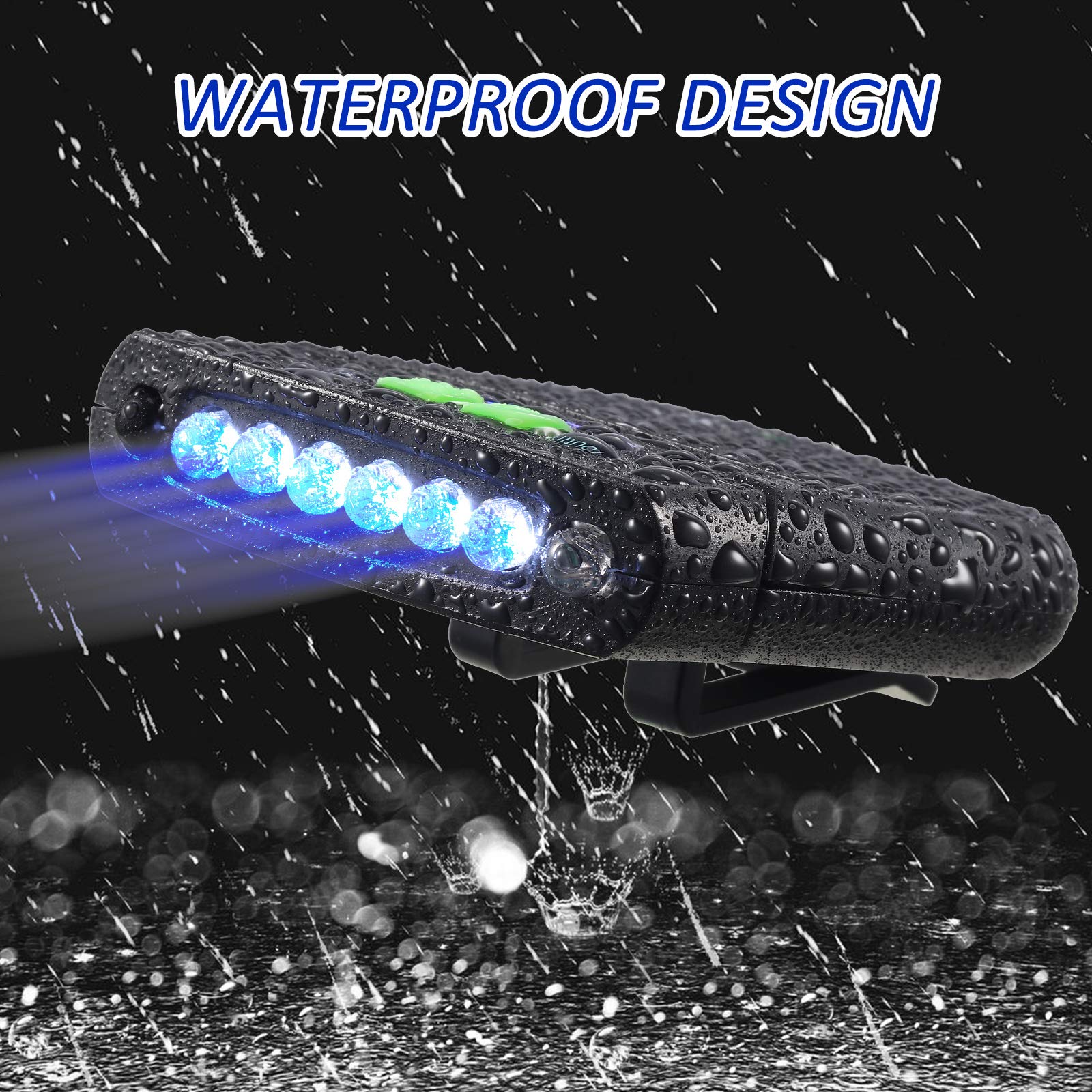 Mudder LED Clip-On Cap Lights - USB Rechargeable, Waterproof, Ultra Bright Black Flashlight for Fishing & Camping - Model Mudder-14983