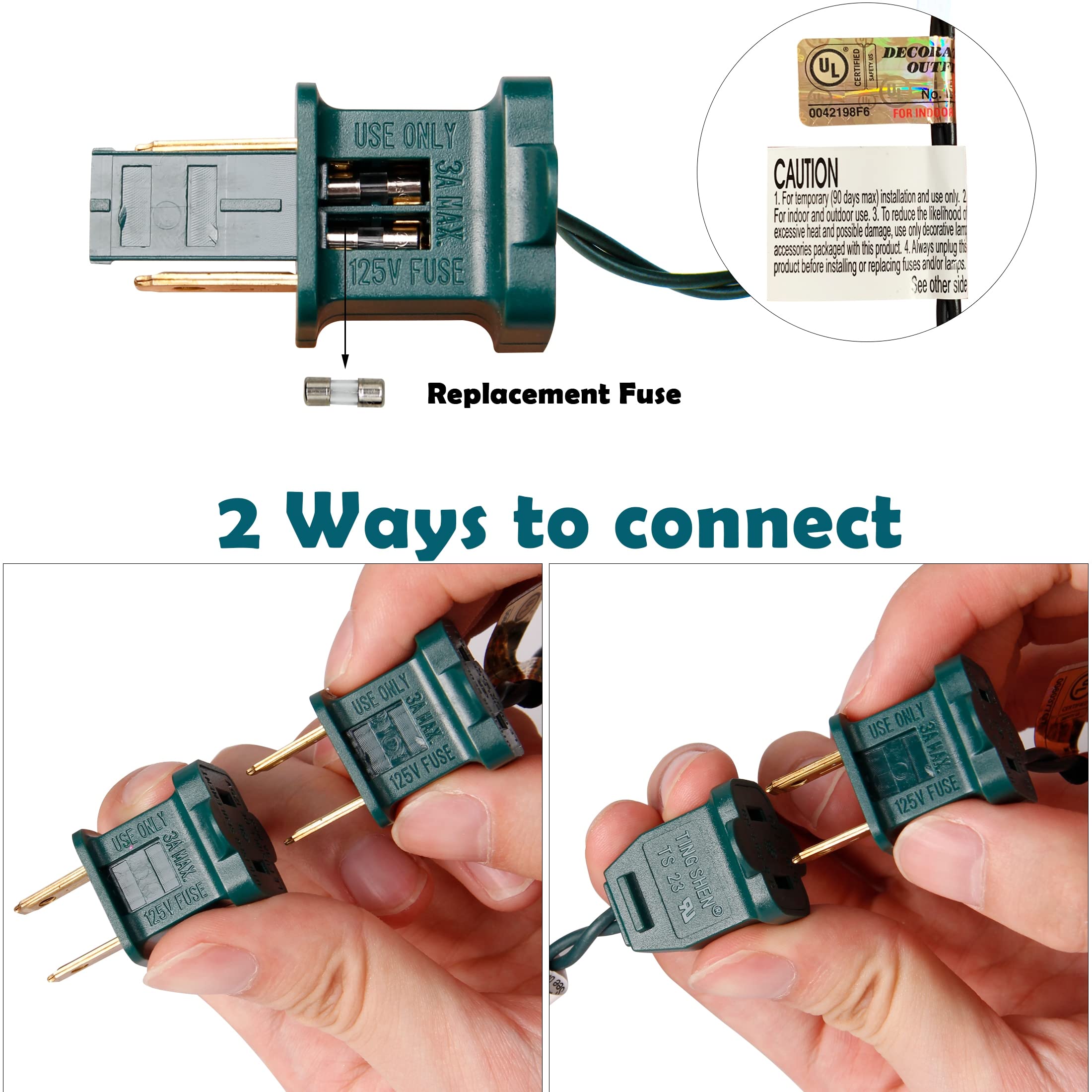 Twinkle Star Christmas Lights, 150-count Incandescent Mini String Lights, 120V, Blue, Model ZF-150-3/SB, Indoor Outdoor Use