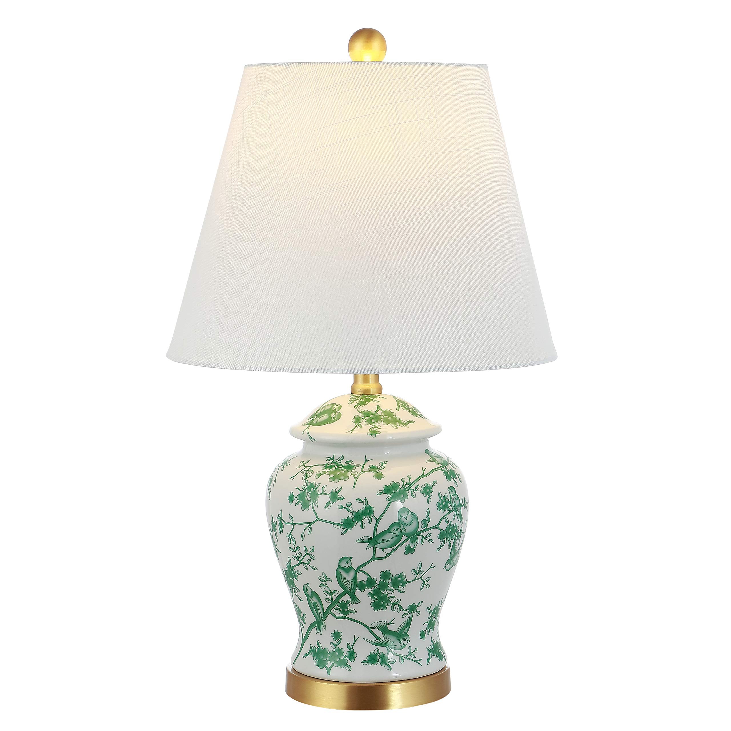 JONATHAN Y Penelope LED Table Lamp Ceramic 22in Green/White Model JYL3005B for Bedroom Living Room Office Nightstand