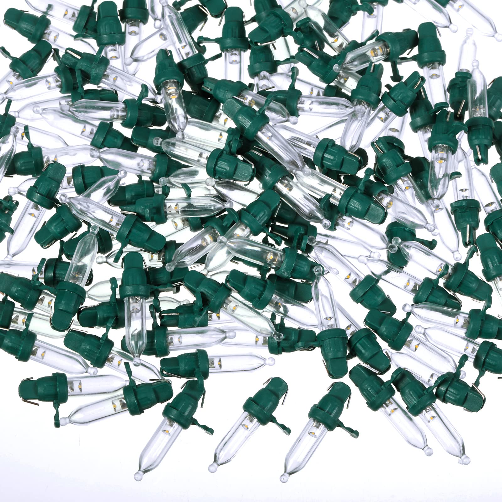 Remagr 120 Pcs Mini LED Replacement Bulbs, Green Base, Cold White, for Christmas Outdoor String Lights and Garden Party Decor