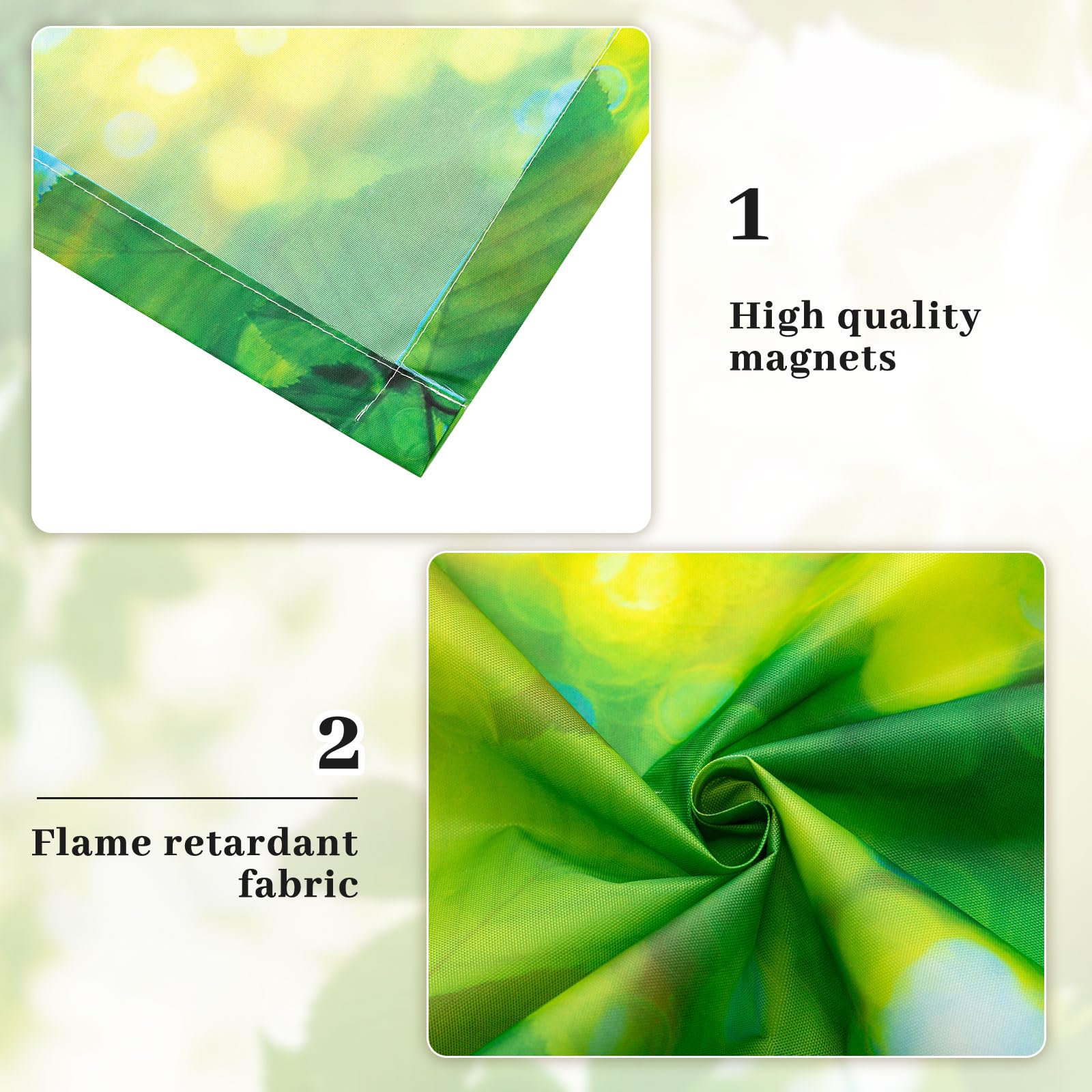 Hortsun Fluorescent Light Covers 4 Pack, 4x2 Feet Green Leaves Magnetic Ceiling Shade for Office, Classroom, Home, Hospital Decor