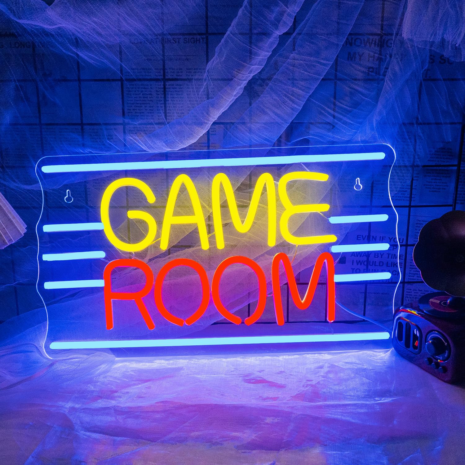 Lucunstar Game Room Neon Sign For Wall Decor Neon Lights With Dimmable Switches Gaming Room Led Lights Club Bedroom Gift For Tee