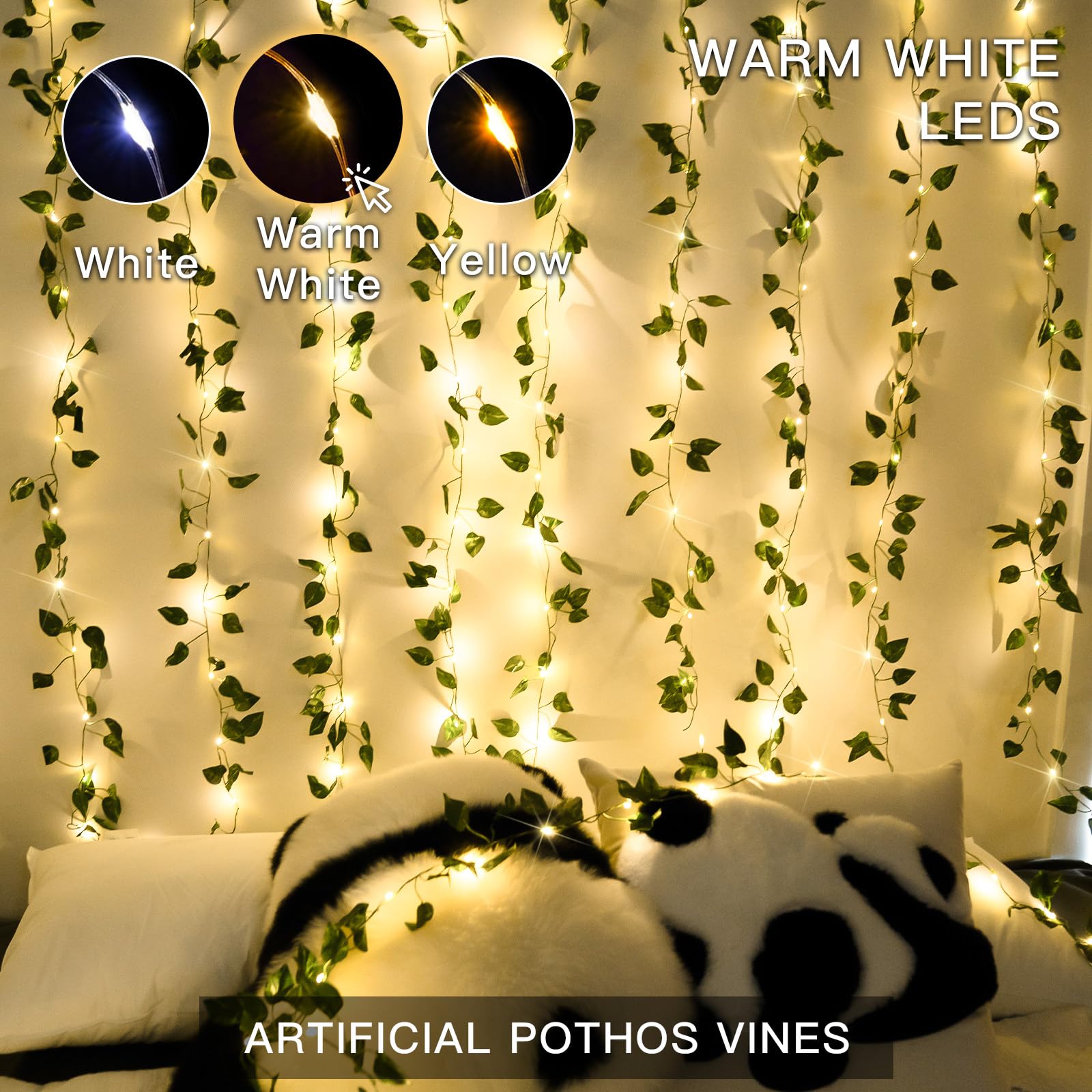 Suddus 33Ft Battery Operated Pothos String Lights With Remote, 100 Led Fairy Lights For Decor