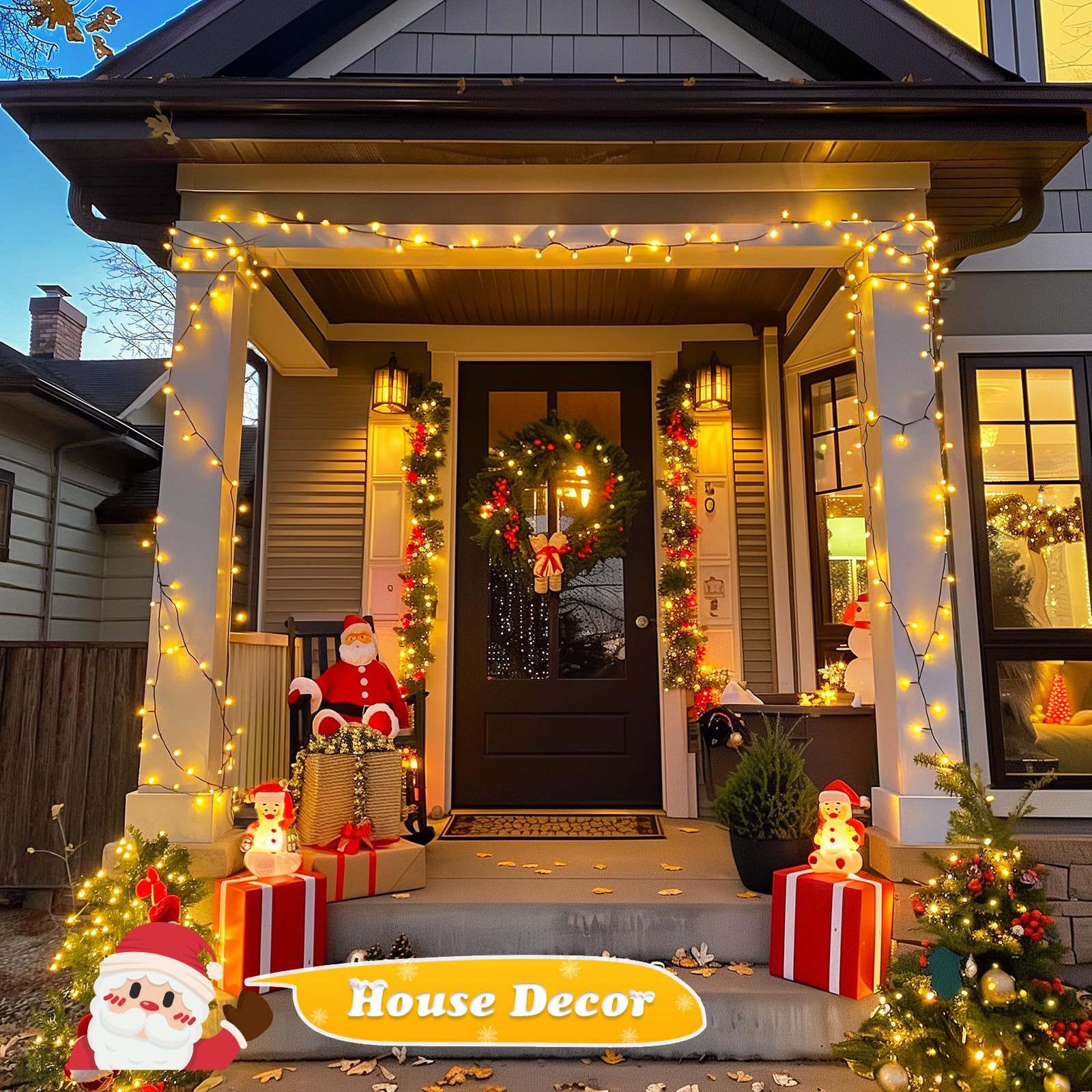 JMEXSUSS 500 LED Christmas Lights, Waterproof String Lights, 173ft, Warm White, Green Wire, Model EXS-S-0500