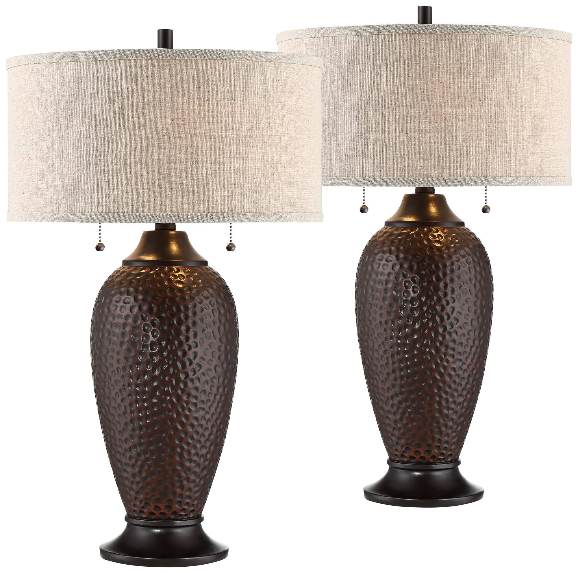 360 Lighting Cody 26 High Industrial Farmhouse Rustic Modern Table Lamps Set Of 2 Wifi Smart Socket Pull Chain Oiled Bronze Fini