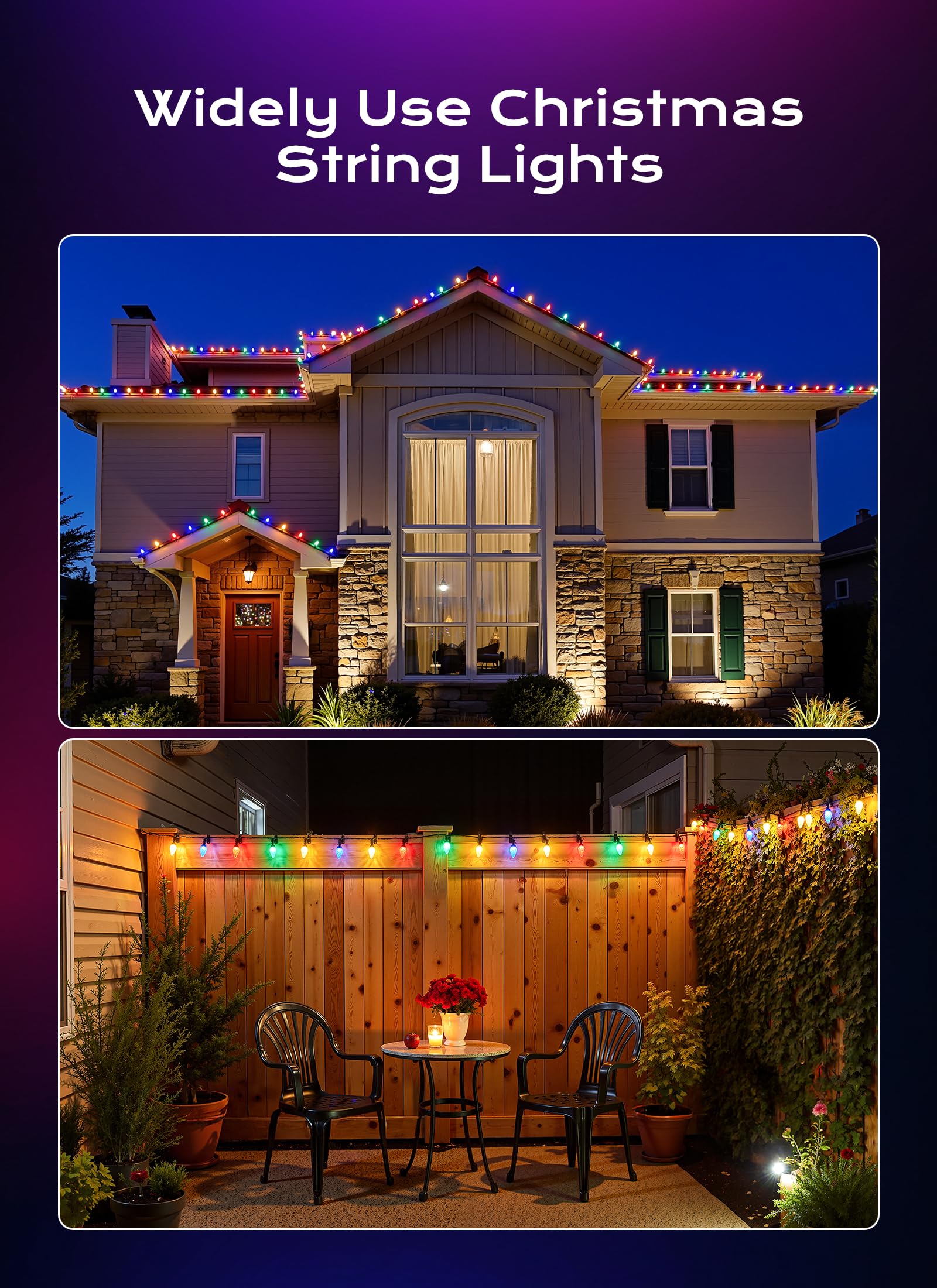 C9 Christmas Lights Outdoor  100 Ft 150 Led Connectable C9 String Lights With 8 Modes And Timer Extendable Xmas Tree Patio Roofline Garden Yard Holiday Party Indoor Outdoor Decoration  Multicolor