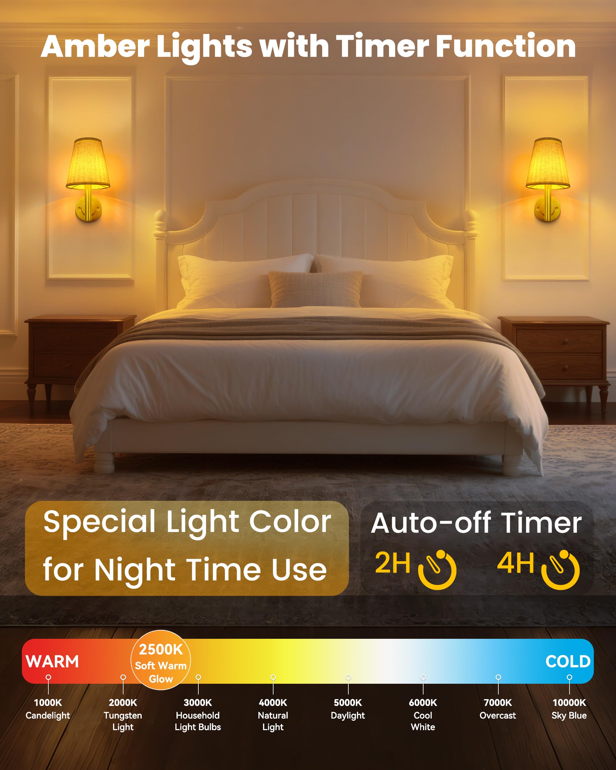 TECOMLIGHT Battery Operated Wall Sconces - Wireless LED Lamp Set of 2, Satin Gold, Remote & Touch Control, Model TWS-002
