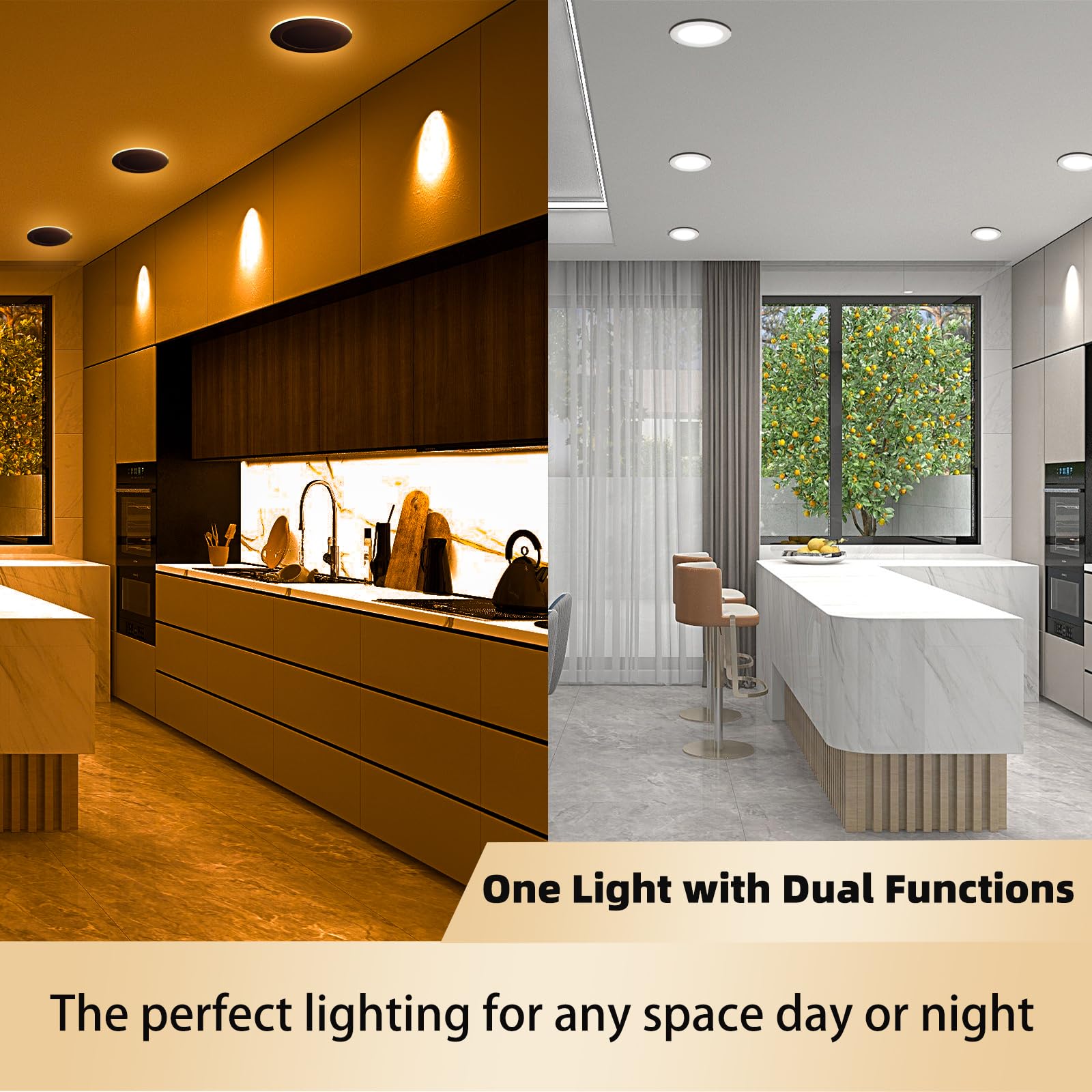 Honzin 12 Pack 6 Inch Recessed Lighting, Ultra Thin 5Cct Led Recessed Ceiling Light With Night Light, 5 Color Temperatures Dimma