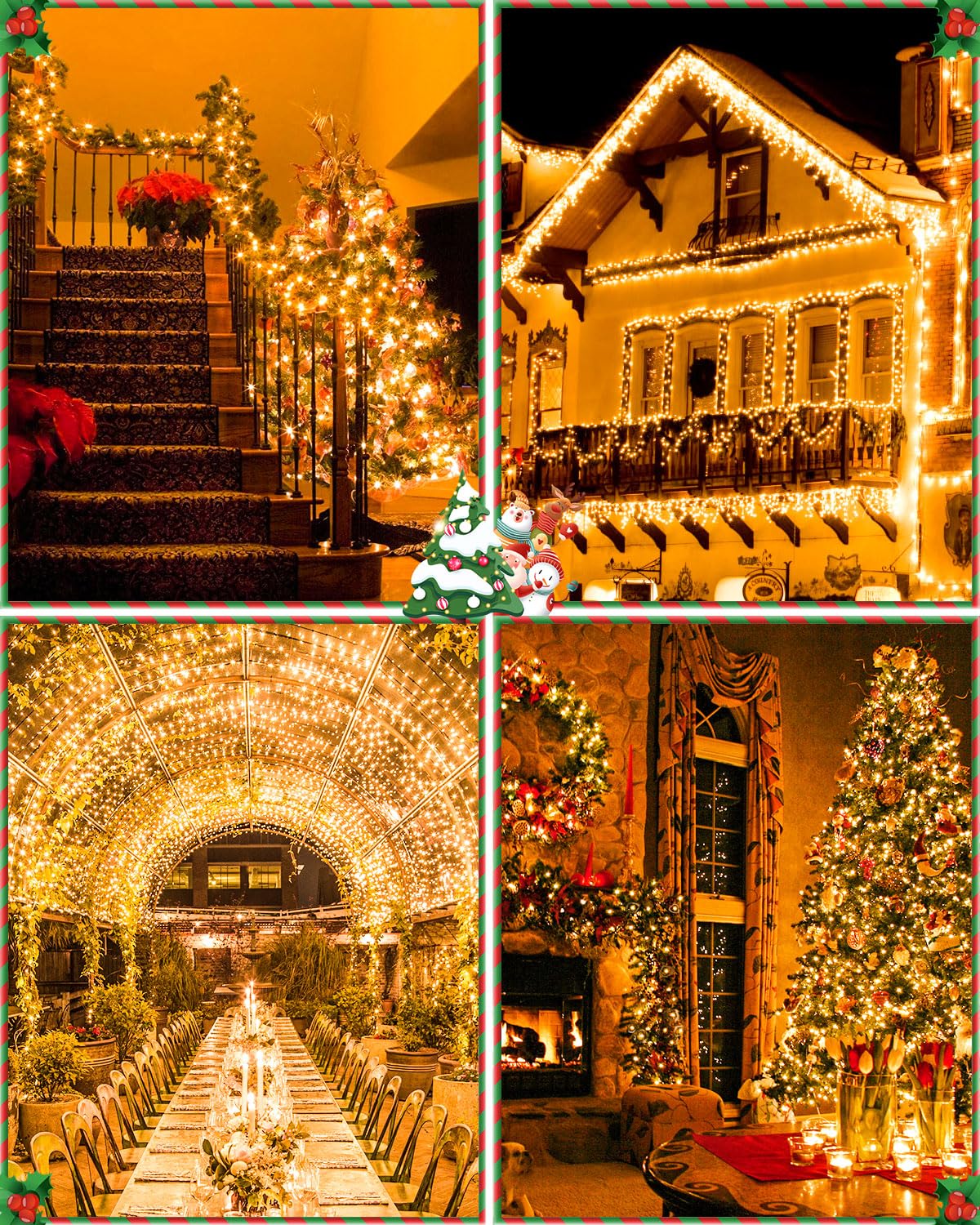 Jixxulvu 552Ft 1400Led Warm White Christmas Lights Outdoor  Extra Long Outdoor String Lights Waterproof  Timer & Memory  8 Modes Dimmable Plug In Fairy For Outside Tree Wedding Patry