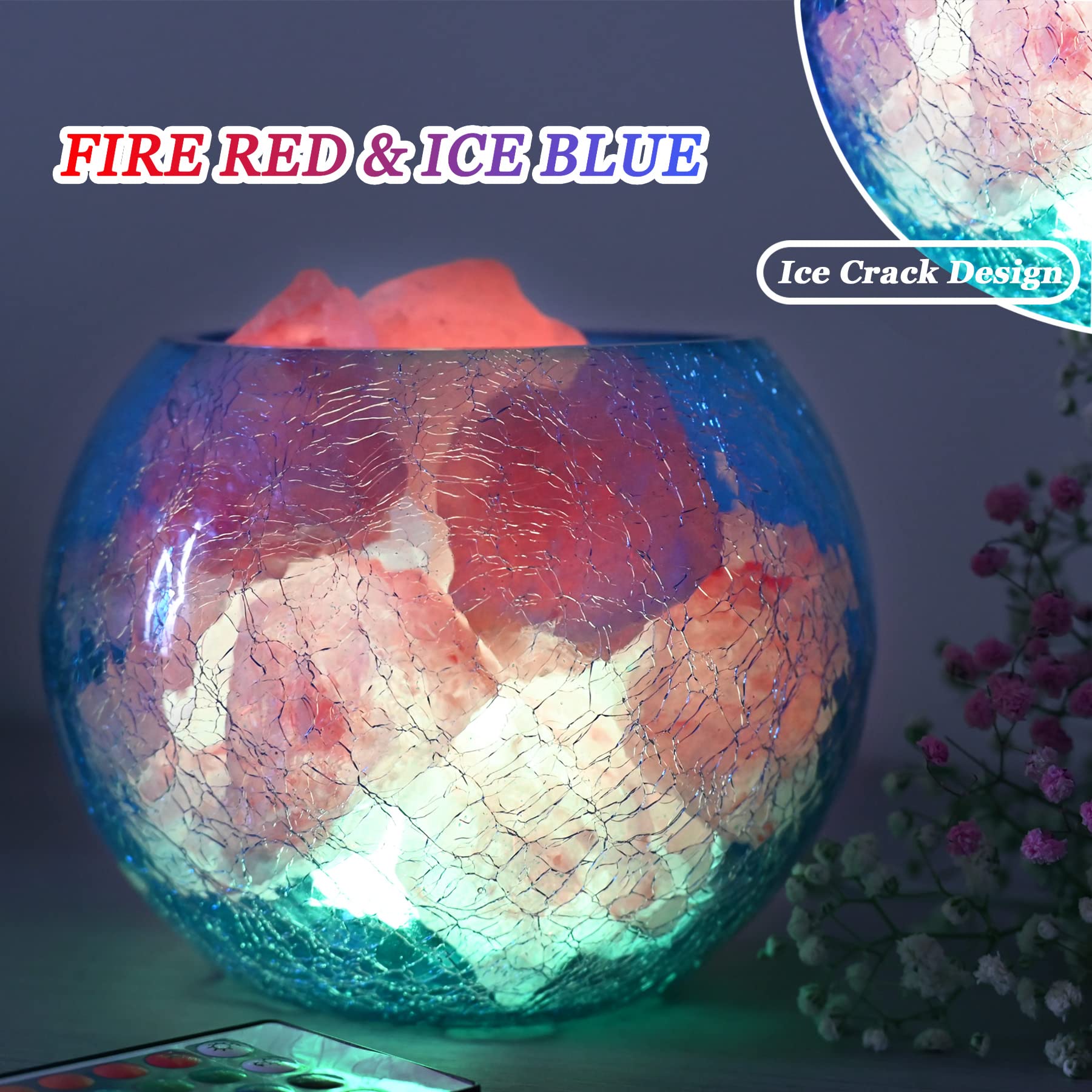 V.C.Formark Usb Himalayan Salt Lamp With Remote, 16 Colors, Home Deco, Yoga, Office Gift
