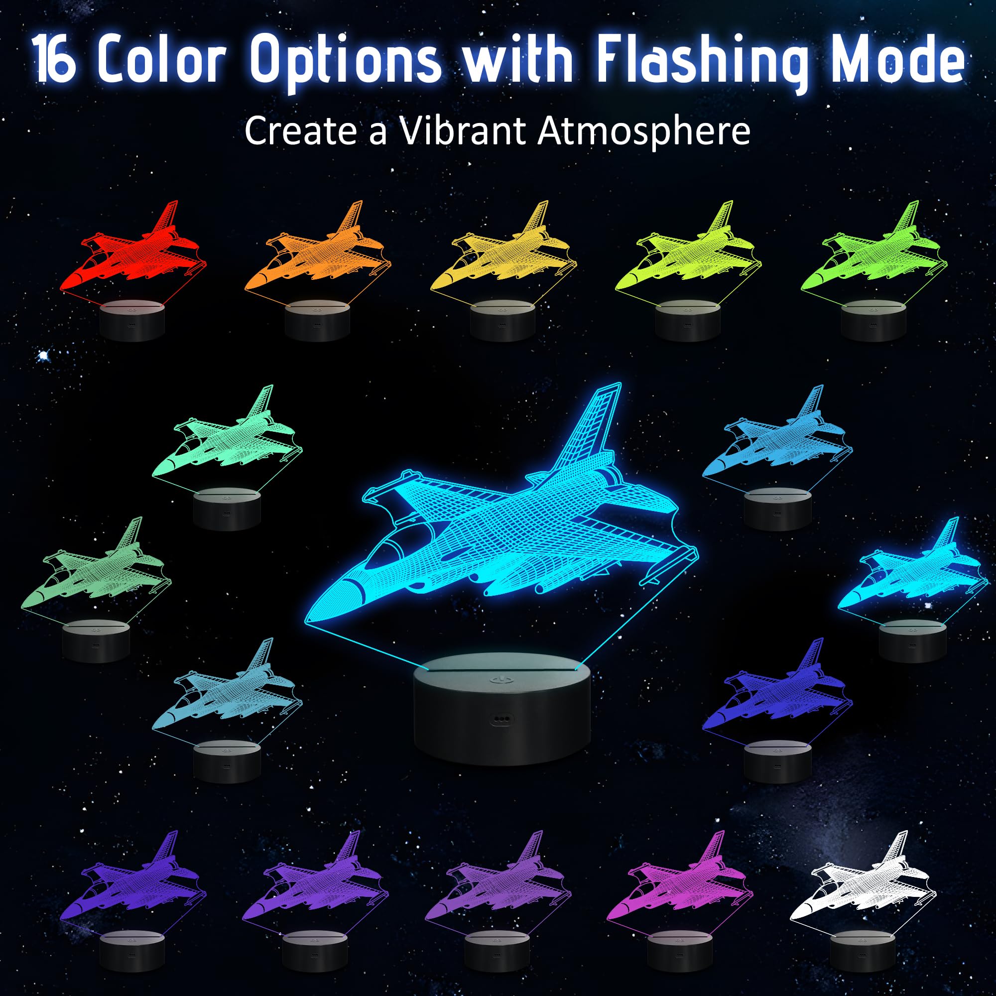 Anywin 3D Night Light Air , 7 Color Changing, Remote Control, 9.65 x 6.65 x 1.89 inches, Model DL-AW1085,