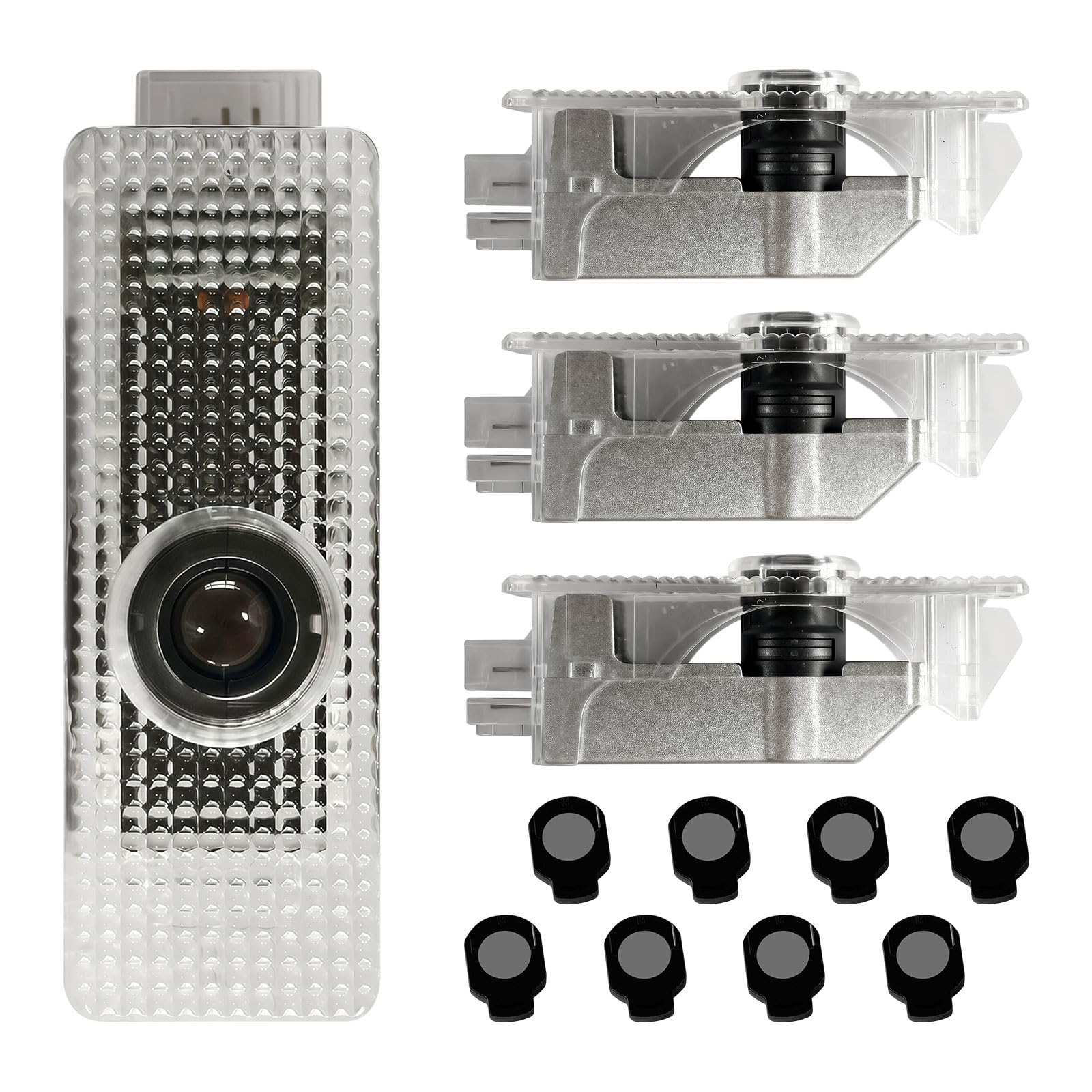 4-Pack Led Car Door Light Projector with 8 Pattern Inserts  Customized Welcome Logo Door Lights Compatible with 1/3/4/5/6/7/x1/x2/x3/x4/x5/x6/x7/M/328i/28i/530i/528i/e92 (Never Fade)