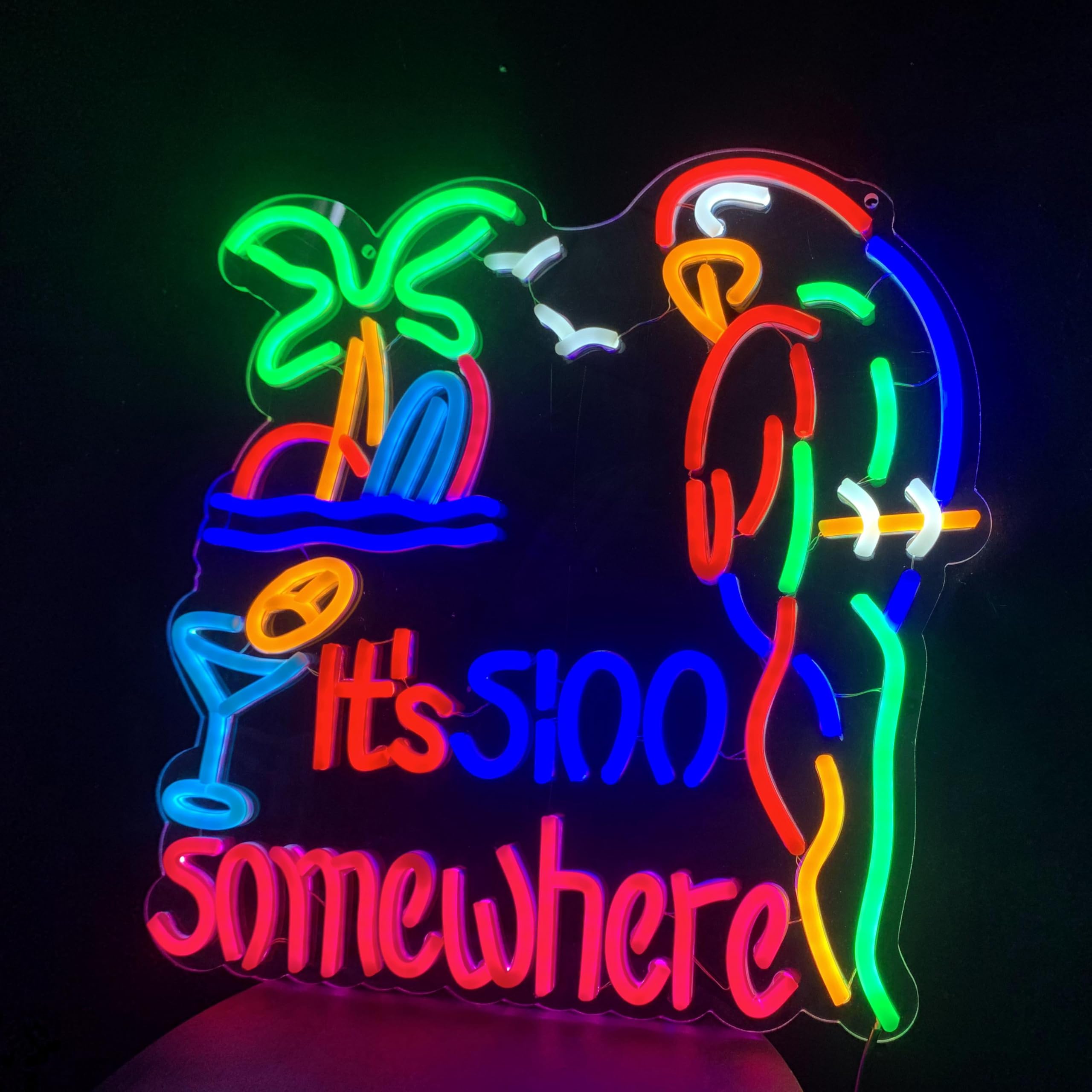 Its 5 OClock Somewhere 5:00 Neon Light Sign Home malt-inspired Bar Room Game Windows Glass Wall Decor Party Birthday Bedroom Decoration Gifts Led