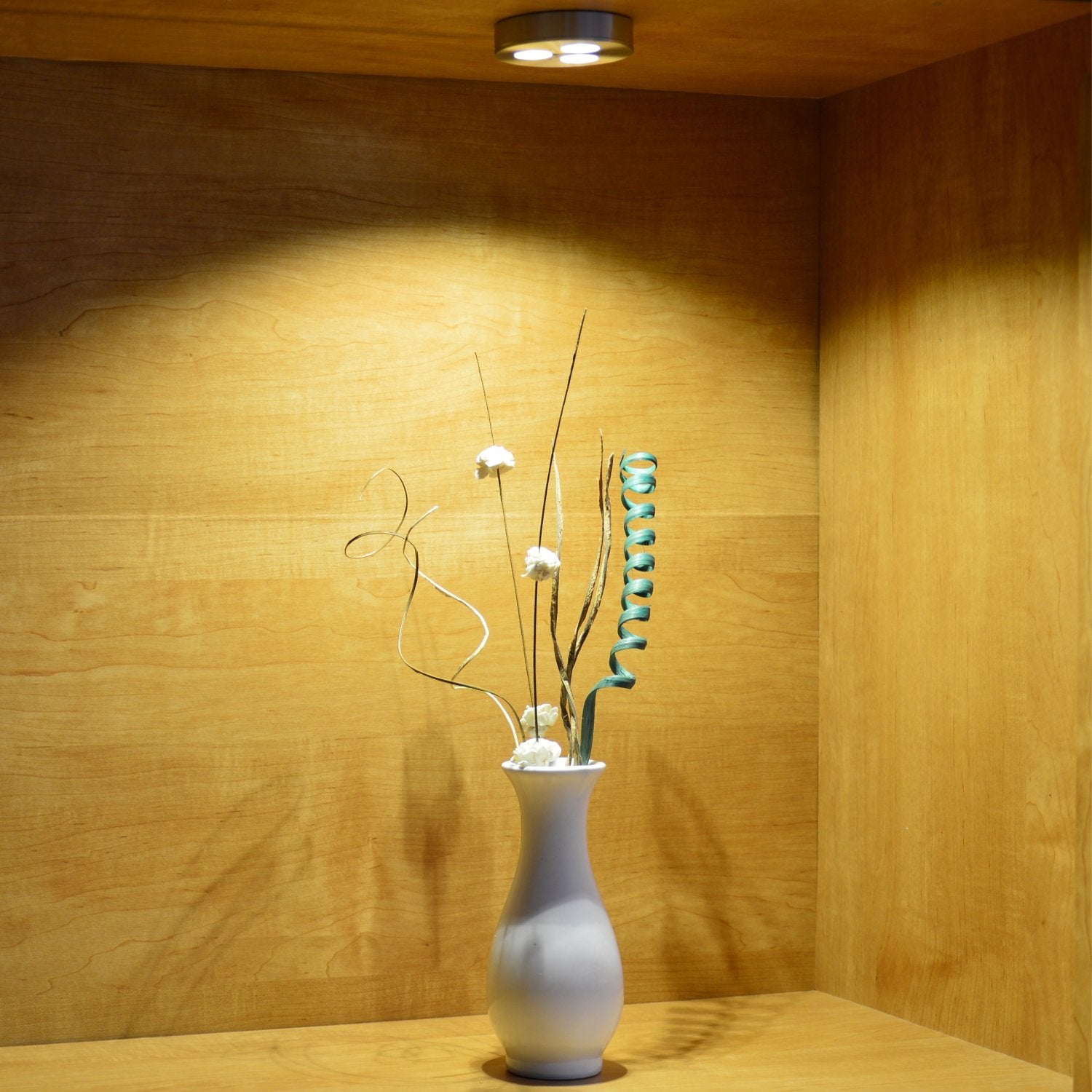 ABI 3W LED Puck Light, Warm White 2800K, 240lm, Stainless Steel, Model PUCK-D-3000K, For Under Cabinet & Showcase Lighting