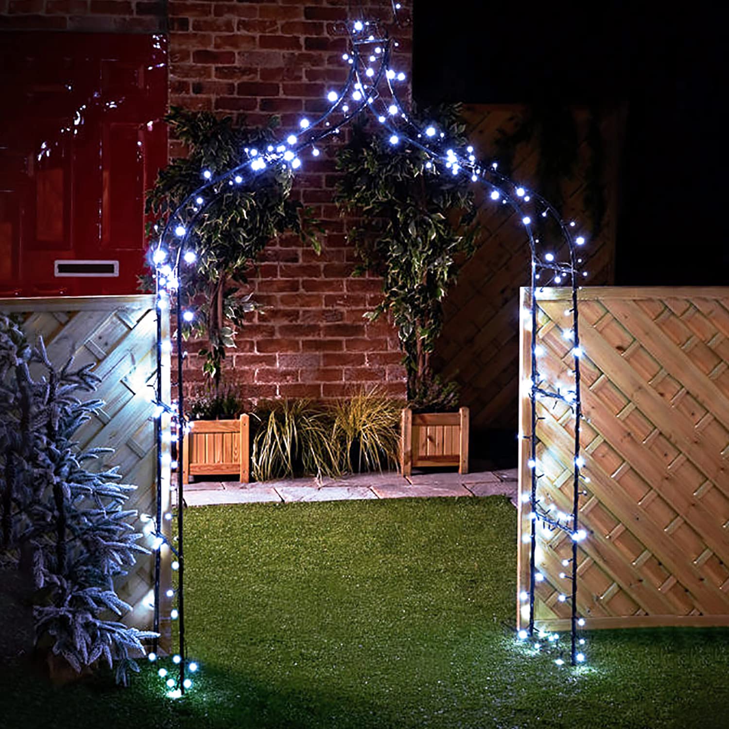 Jmexsuss 2 Pack White Solar String Lights, Each 100 Led 33Ft Solar Christmas Lights Outdoor Waterproof, 8 Modes Green Wire Solar Lights For Outside Garden Wedding Party Decoration