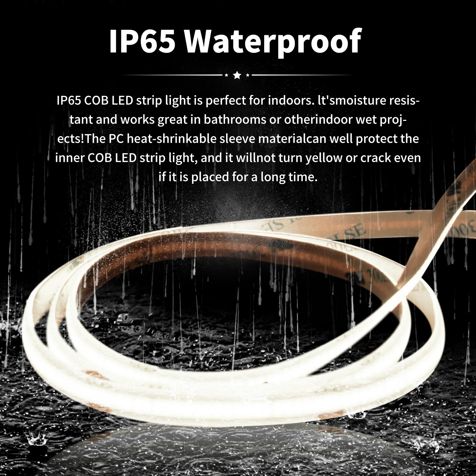 Pandery Cob Led Strip Lights,24V Daylight White 6000K,Ip67 Waterproof Led Light Strip,480Leds/M,16.4Ft/5M,Cri90+ Outdoor Led Str