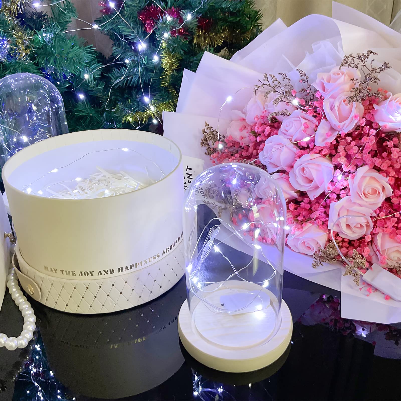 Etinga 12 Pack Fairy Lights - Battery Operated String Lights, 10 LED, 3.3ft Silvery Copper Wire, Cool White for Wedding & Christmas Decor