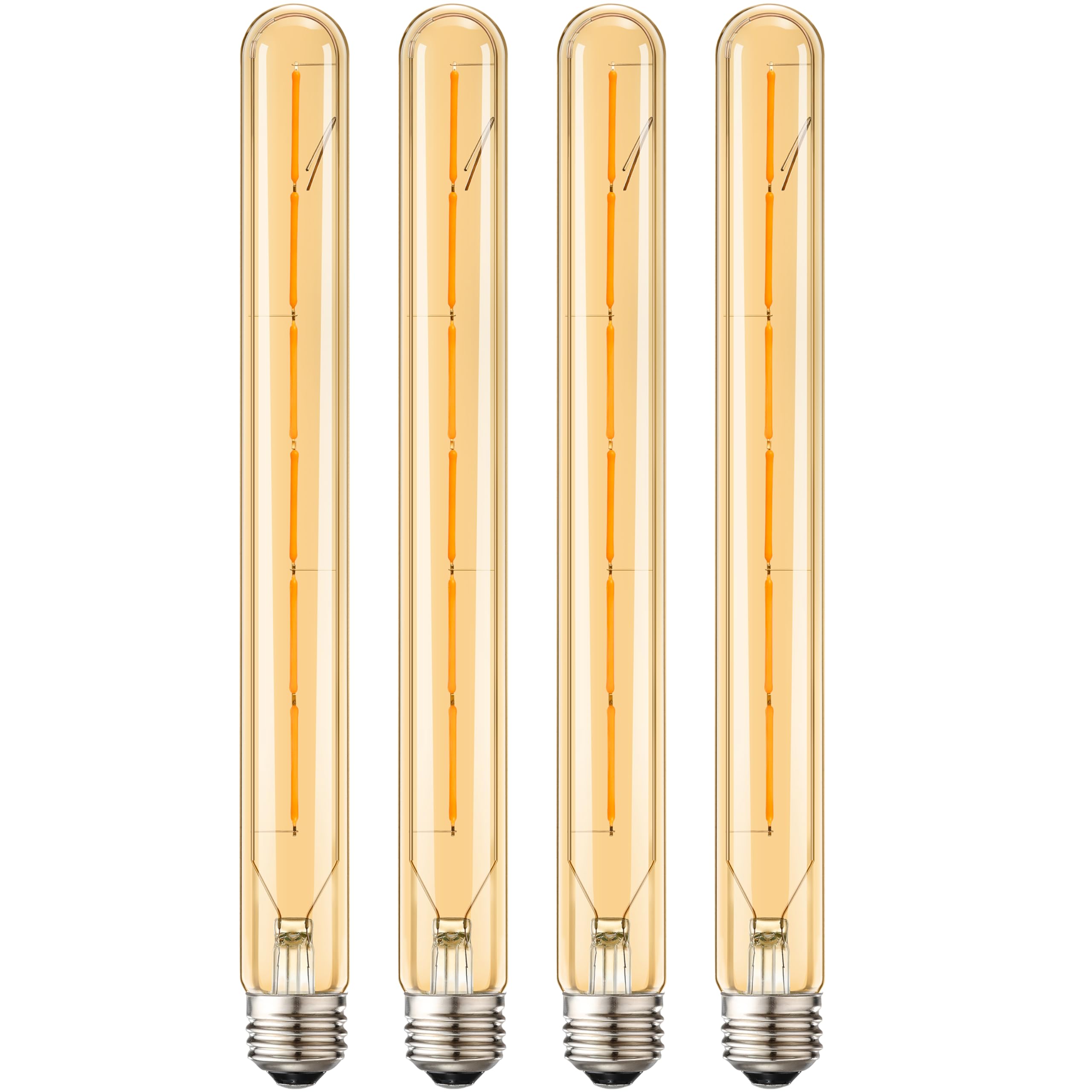 Leools T300 LED Bulbs, 12W Dimmable Tubular, 100W Equivalent, 11.8in Amber Glass, 2700K Warm White, E26 Edison,