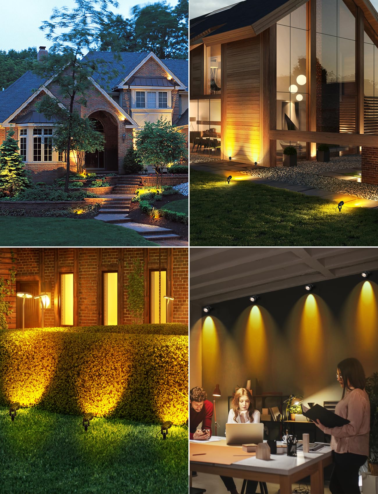 Ourleeme Outdoor Led Landscape Lighting - 4-In-1 Led Waterproof Spotlights For Outside With 36W Transformer  Spotlight Landscape Lighting Plug In House Spot Lights Outdoor For Yard Garden (Warm)