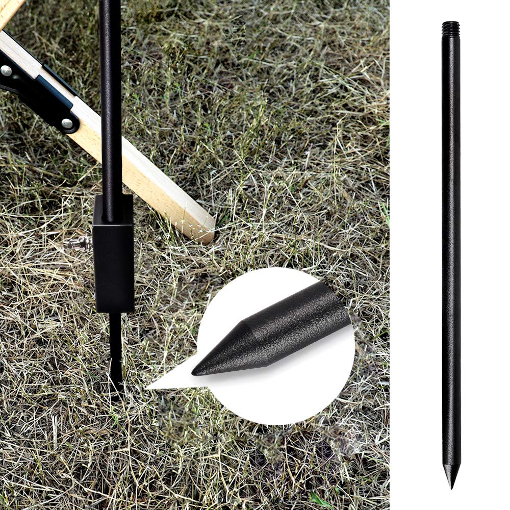 TOBWOLF Portable Camping Folding Lamp Pole, Collapsible Aluminum Stand, One Size, Black