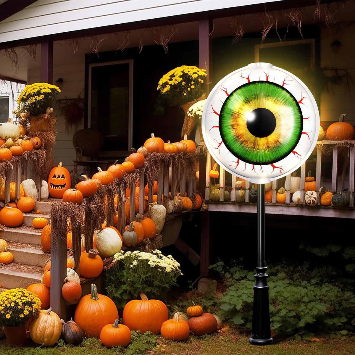 Retisee Halloween Eyeball Post Light Cover Jack O Lantern Lamp Shade 20'' D X 22'' H Eyeball Lamp Shade Plastic Eyeball Light Sh