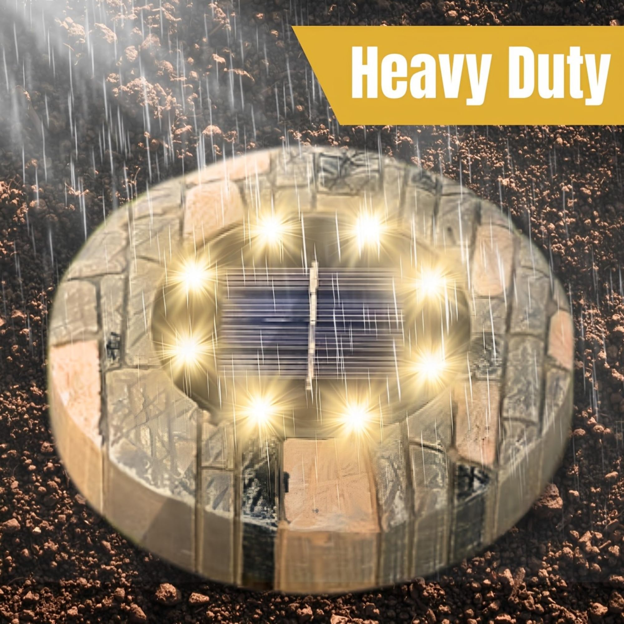 Solar Ground Lights Outdoor Decor - Waterproof LED Outdoor Solar Lights for Yard, Patio, Garden, Pathway, Stair, Deck - Landscap