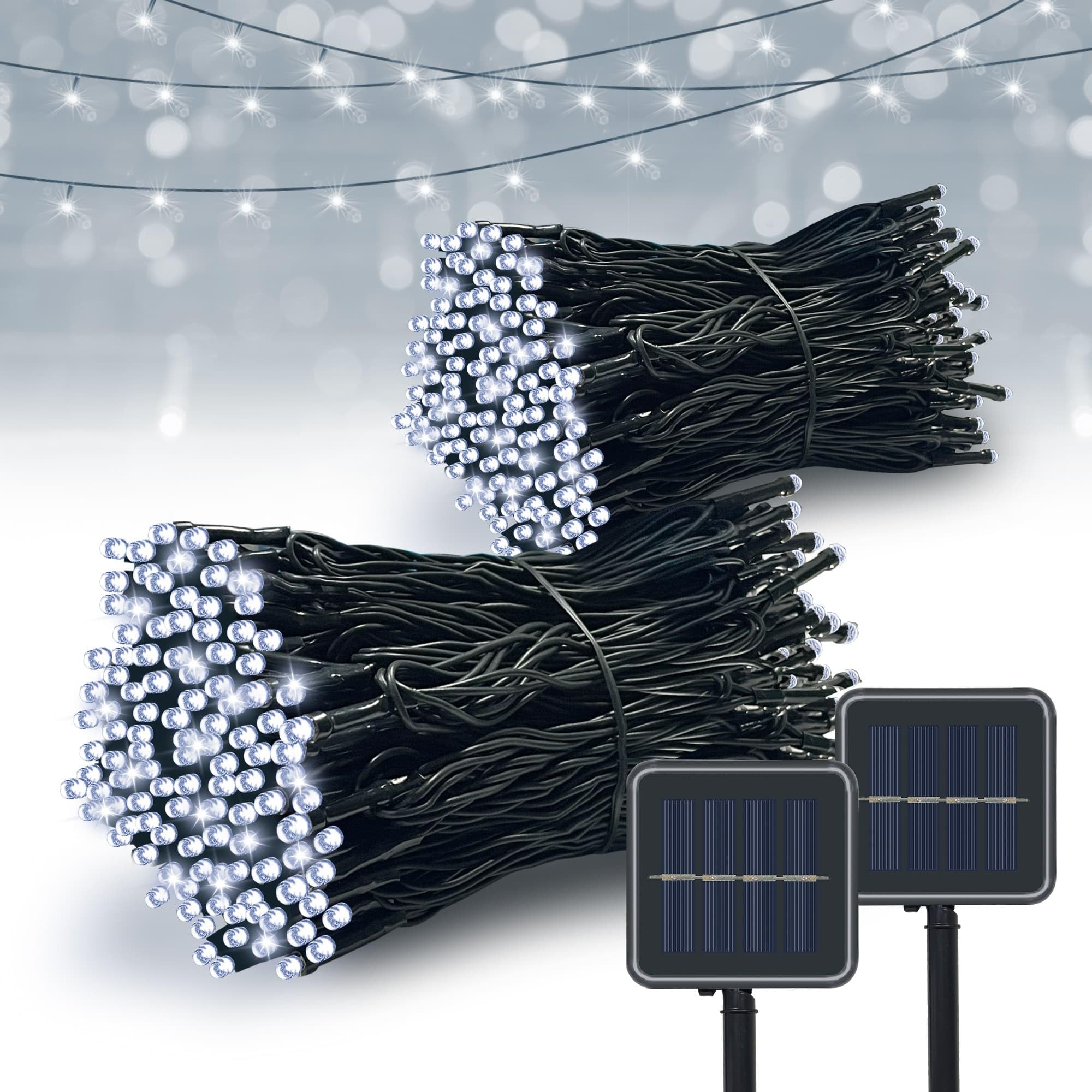 Vimorg Solar String Lights Outdoor, 2 Pack 170FT 480 LED Waterproof Solar Christmas Lights with 8 Lighting Modes for Tree Xmas D