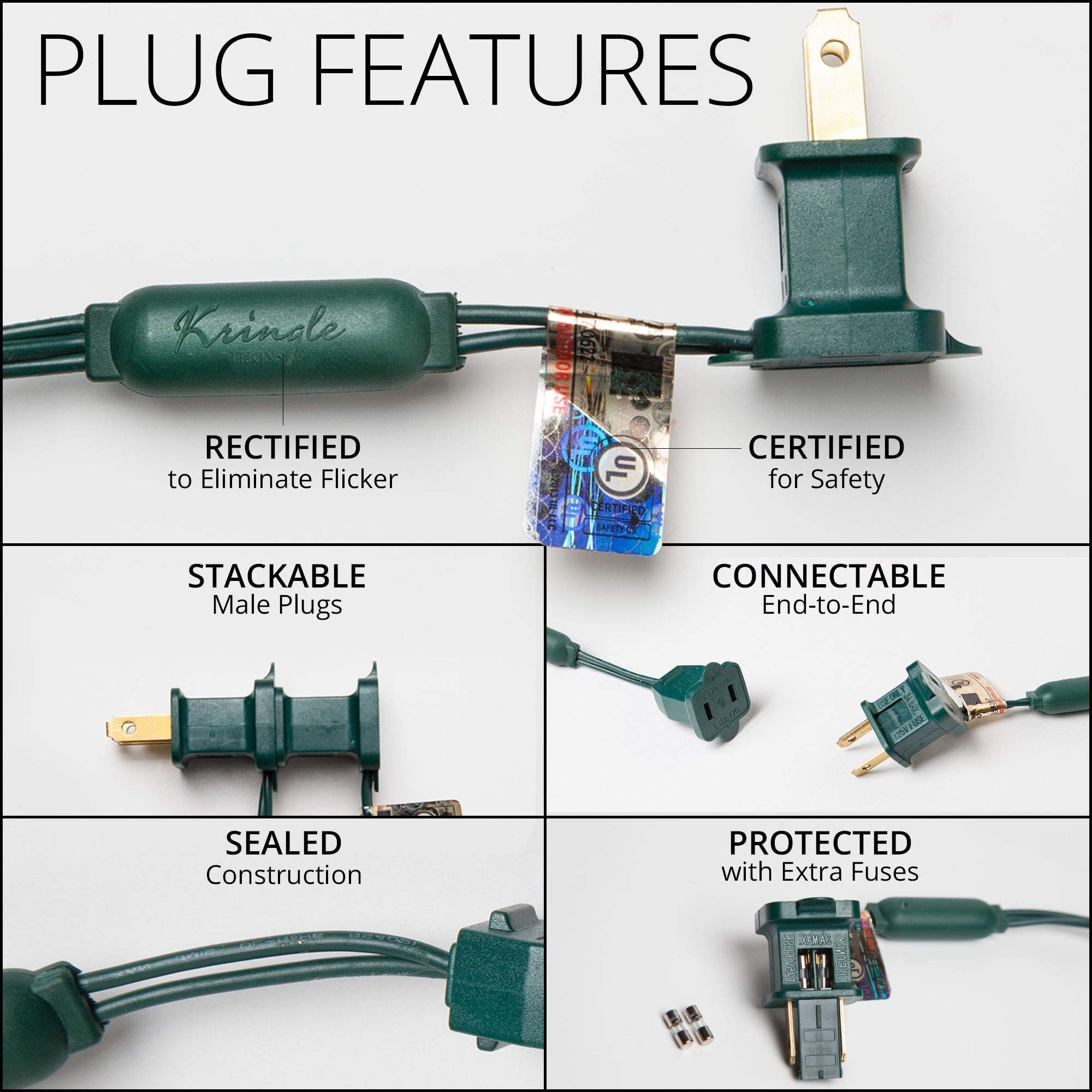 Kringle Traditions Green Christmas Mini String Light Set, 50 Led Lights, 25 Ft Indoor/Outdoor Green Lights Decorations St. Patricks Day Halloween Deorations Outdoor Party Home Christmas Tree