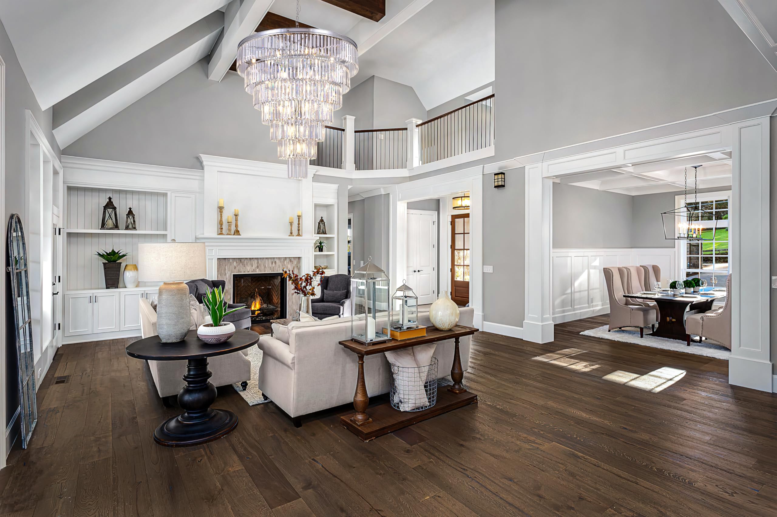 Tochic Large Crystal Chandelier For High Ceiling, 40-Inch 7-Tier Modern Chrome Crystal Chandeliers Lighting Fixture, Raindrop K9