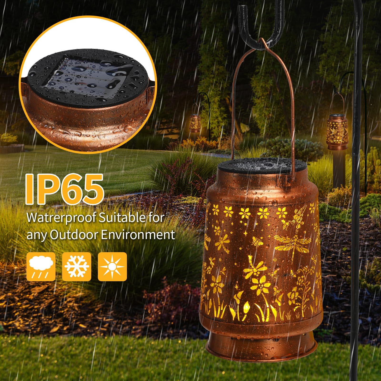 Dragonfly Solar Lanterns Outdoor Waterproof Garden Decor, Metal Led Garden Light,For Yard, Patio, Lawn, Tabletop, Pathway, Lands