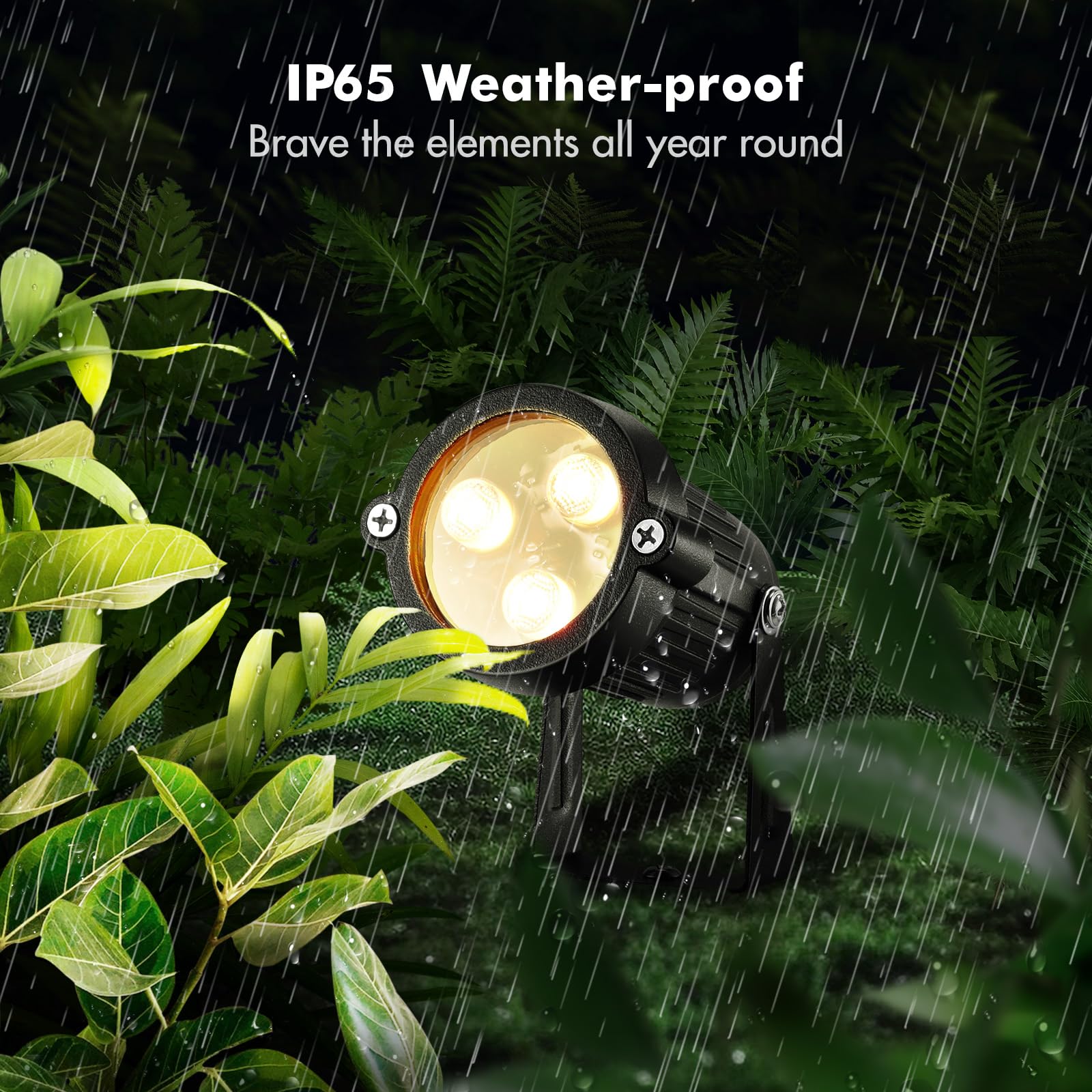 Lemonbest Landscape Lighting - 6W Rgb Color Changing Halloween Landscape Lights 120V Christmas Outdoor Led Spotlight With Remote