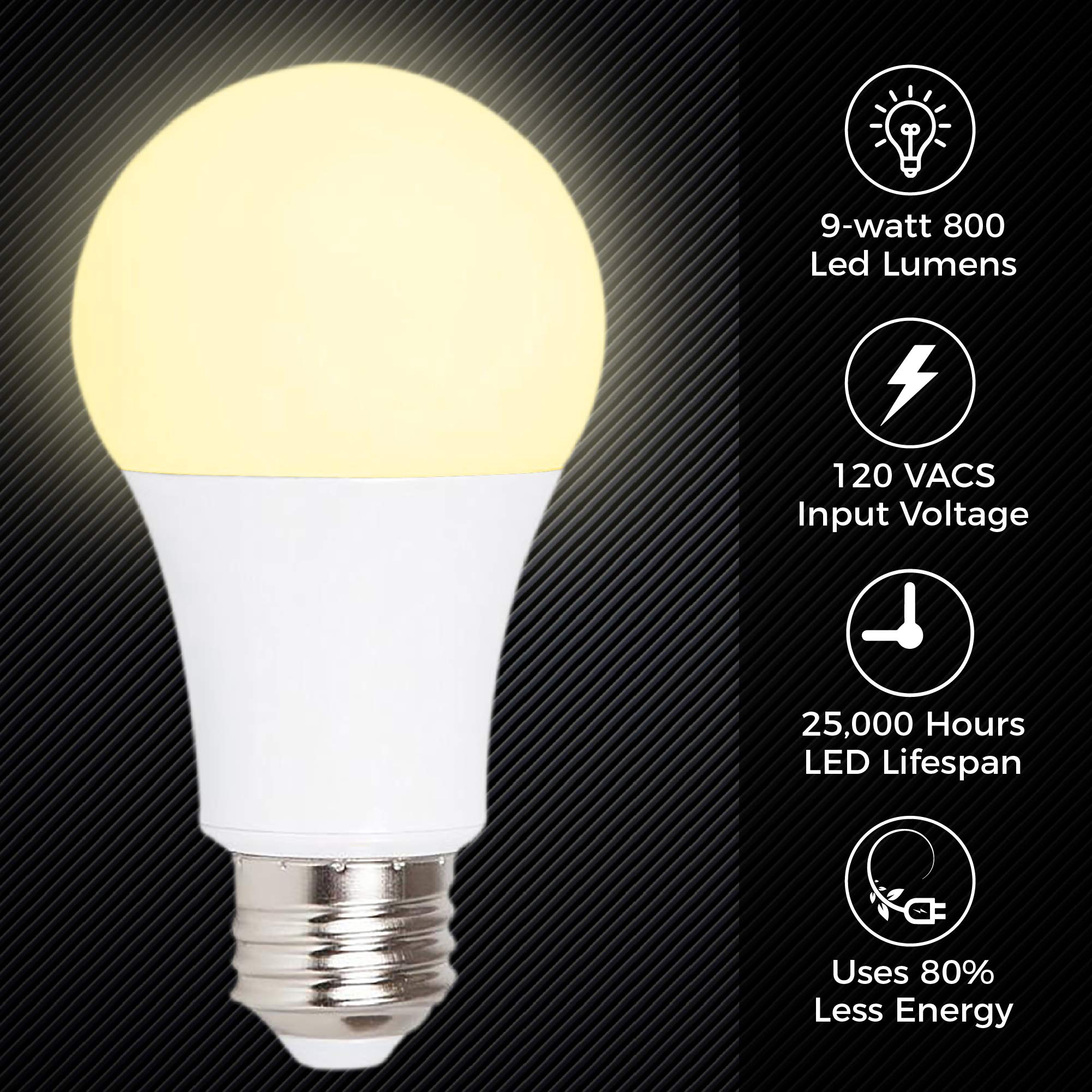 Ciata Rechargeable Light Bulbs - Battery Operated, Lasts 3-4 Hours, Pack of 4, White, Model EMB-4, Ideal for Camping and Power Outages