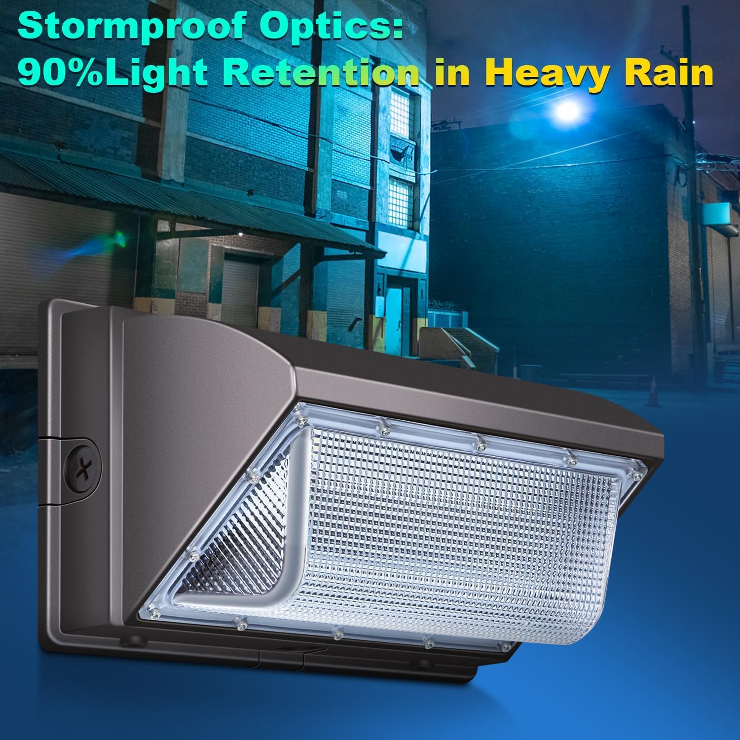 ledmo LED Wall Pack Light 120W with Photocell, 5000K, IP65 Waterproof, Brown, 4 Pack, Model 1801D