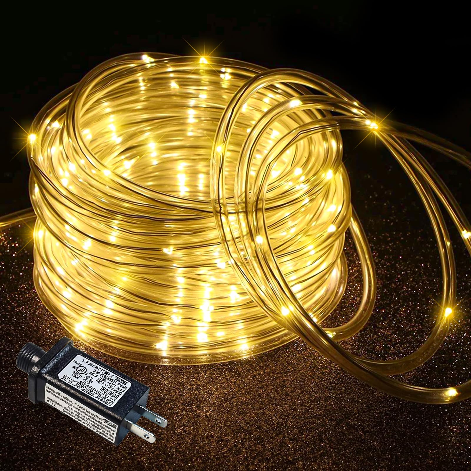 66Ft 200 Led Rope Lights For Outside  Connectable Rope Lights Outdoor Waterproof With 8 Modes  Plug In Christmas String Lights For Outside  Indoor  Bedroom  Garden  Patio  Pool Decor  Warm White