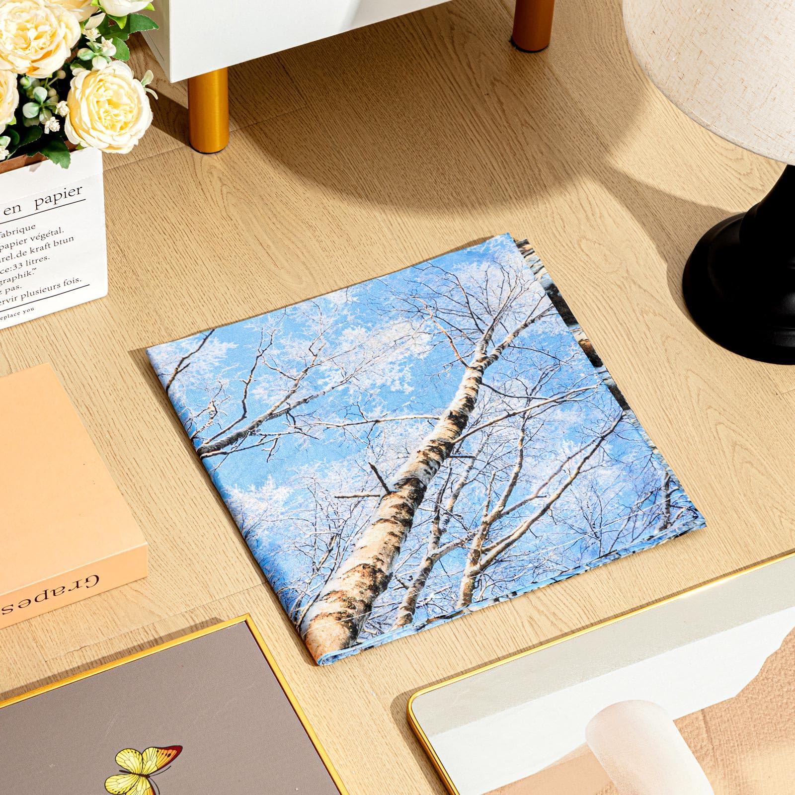 Patelai Fluorescent Light Cover Shade for Ceiling Classroom, 4 x 2 Feet, Magnetic with 10 Magnets, Winter Forest, Model PT-Patelai-56766