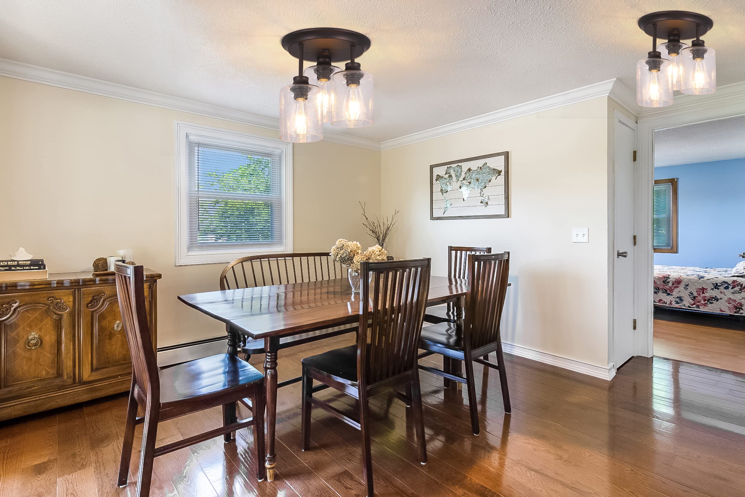 Winsmart Semi Flush Mount Ceiling Light With Seeded Glass Shades For Kitchen Hallway And Dining Room, 3-Lights Rustic Ceiling Li