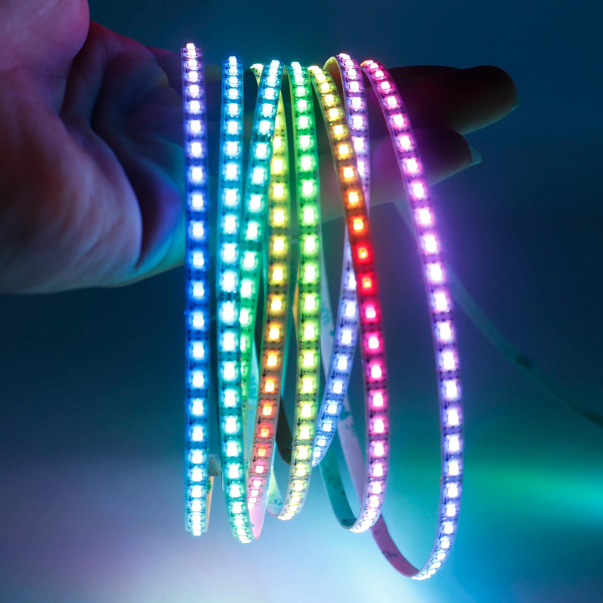 Xnbada 160LEDs/m 6.5FT WS2812B WS2812 LED Strip,SMD 2020 DC5V 5mm Width Individually Addressable Dream Color Flexible Smart Ligh