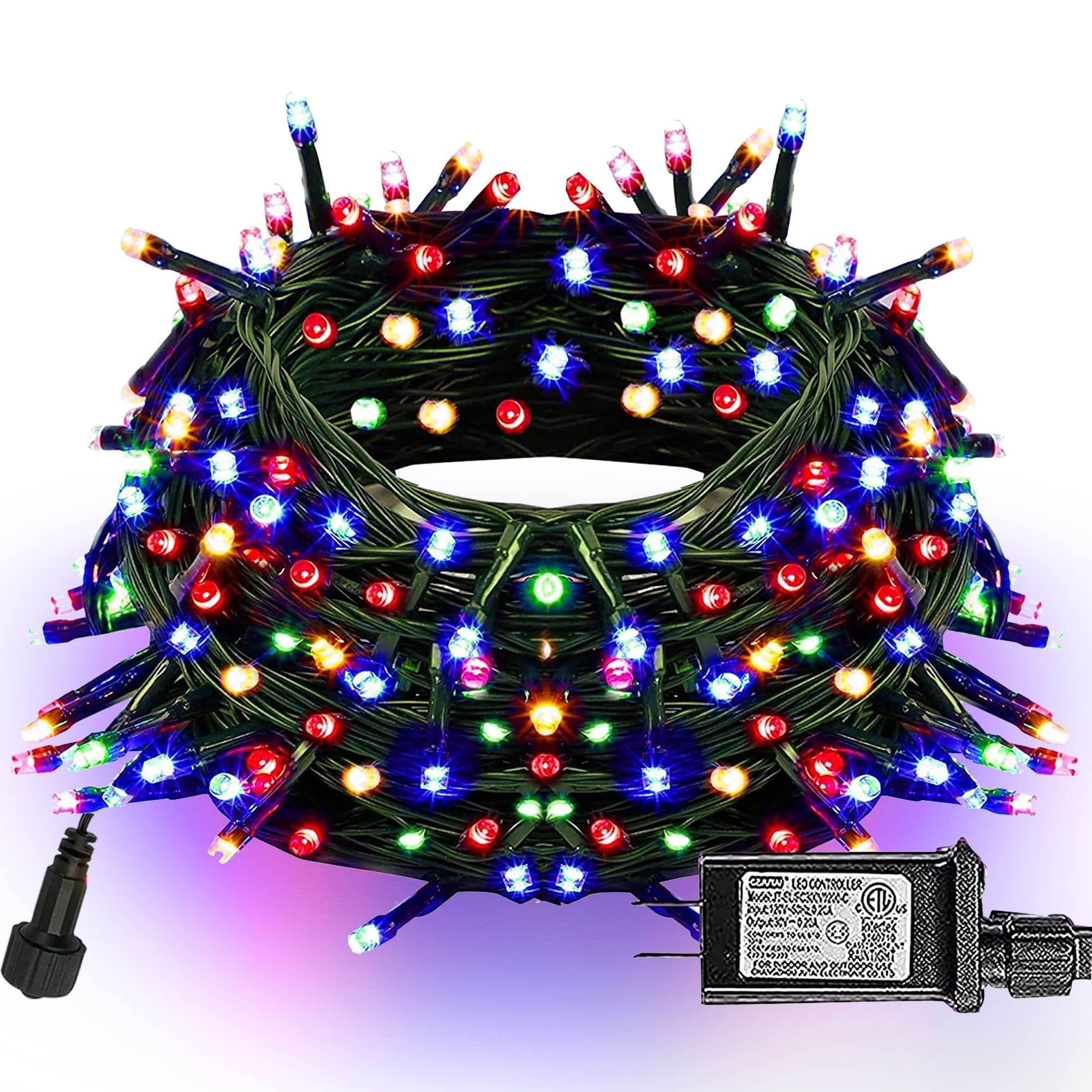Dazzle Bright 300 Led Christmas String Lights, 100 Ft Connectable Waterproof String Lights Green Wire With 8 Modes, Christmas De