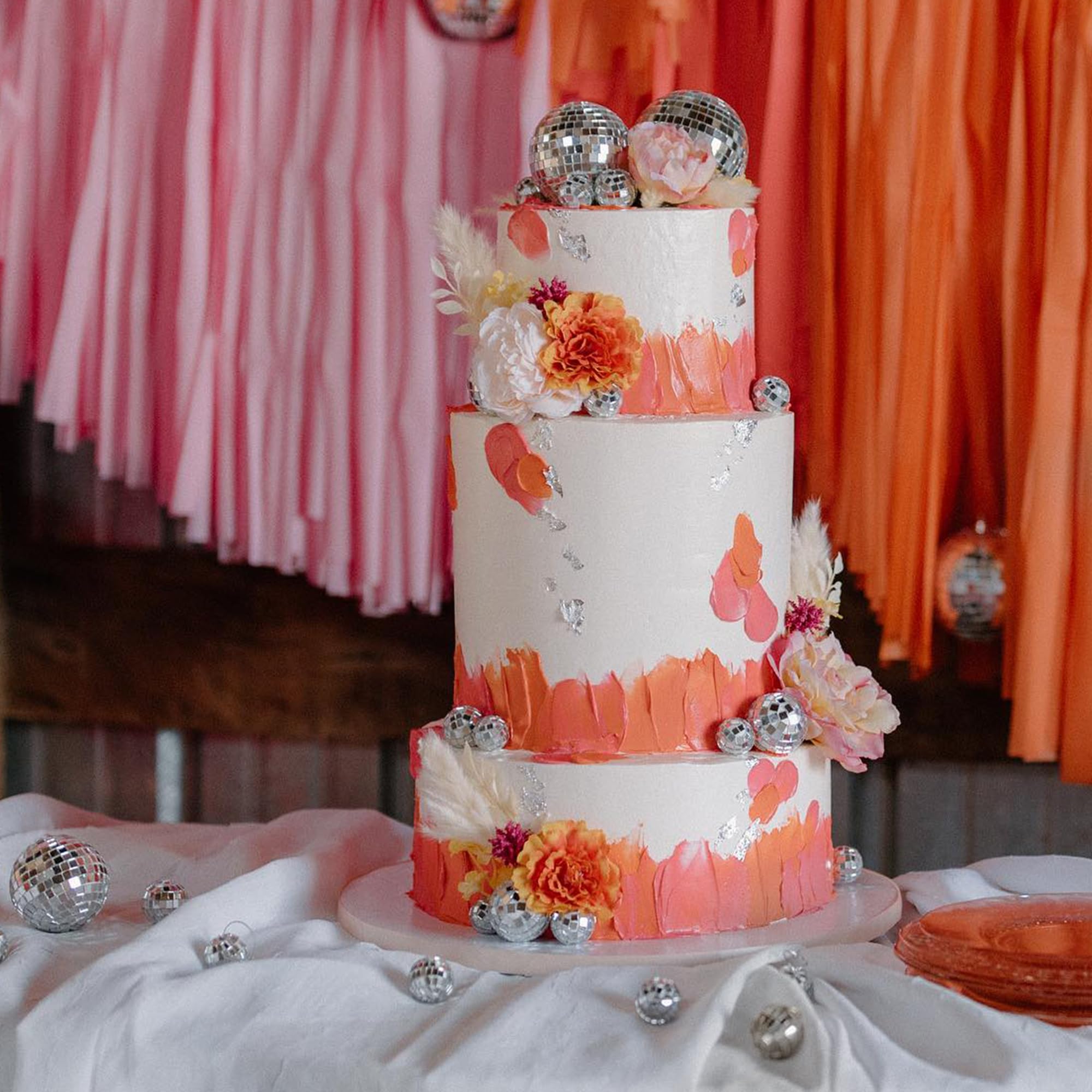 45 PCS 0.78Inch 1.57Inch 2.36Inch 3.54Inch Disco Ball Cake Decoration Ornaments Reflective Mirror Ball Cake Decoration 70s Disco