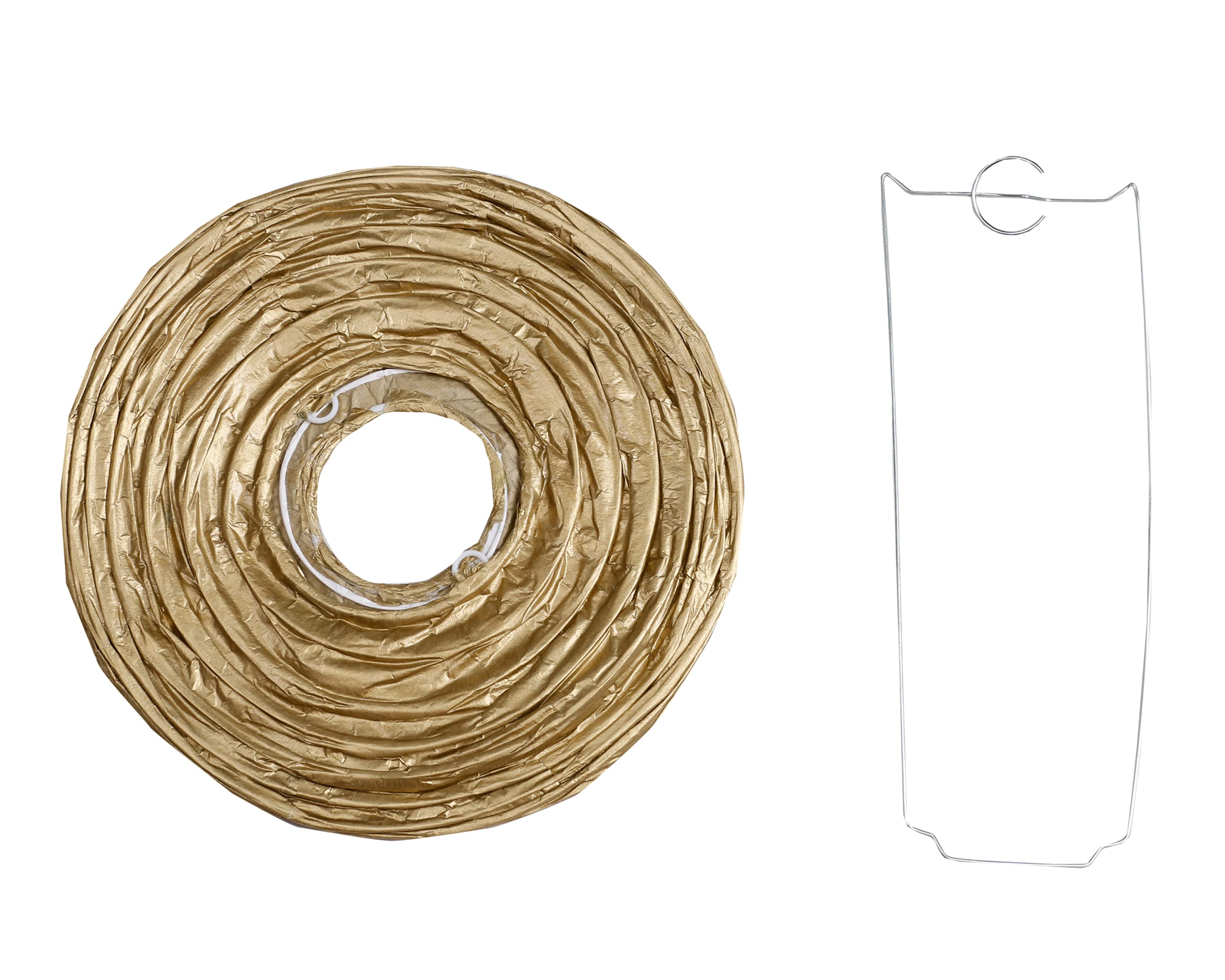 Pack Of 6 Round Paper Lanterns Lamp Wedding Birthday Party Decoration (Gold, 14''/35Cm)