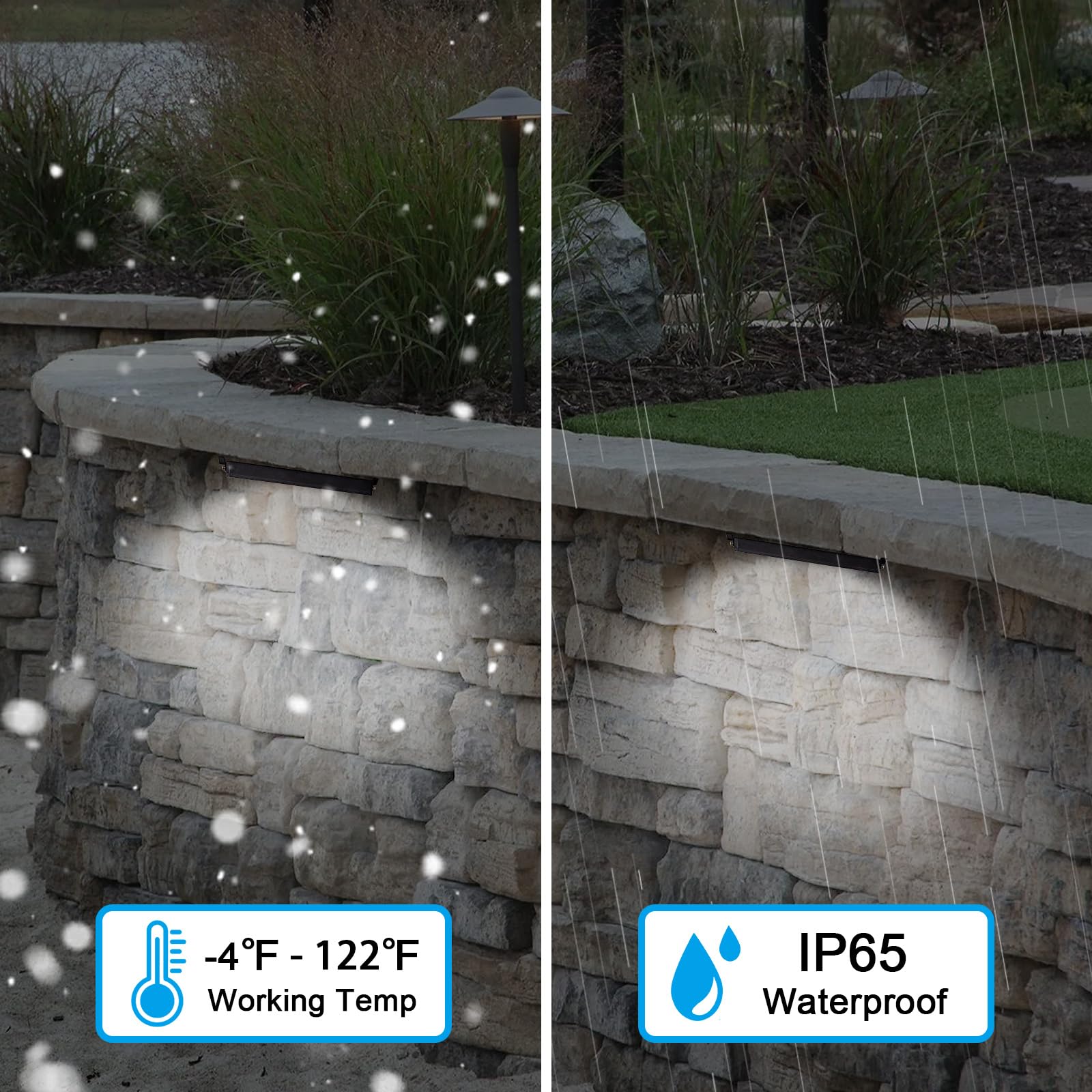 Modern 12Inch 5W Hardscape Lighting,5000K Daylight White Retaining Wall Lights,12V Ac/Dc Low Voltage Landscape Paver Lights,Ip65