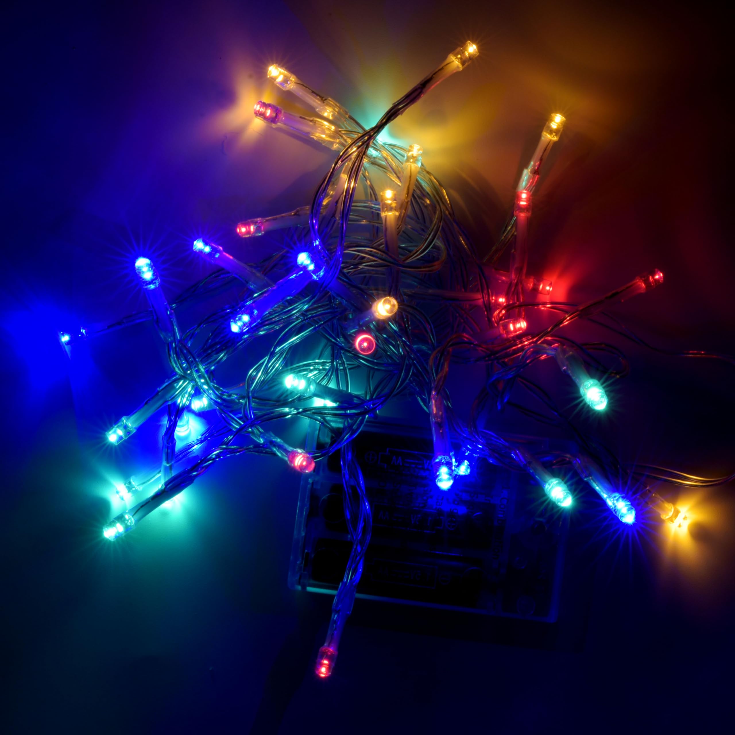 Battery Operated Christmas Lights,8 Flashing Mode 13 Ft Led Fairy Light String With Timer For Small Mini Xmas Tree Wedding Party Indoor/Outdoor Decoration (Multicolor,1Pack)
