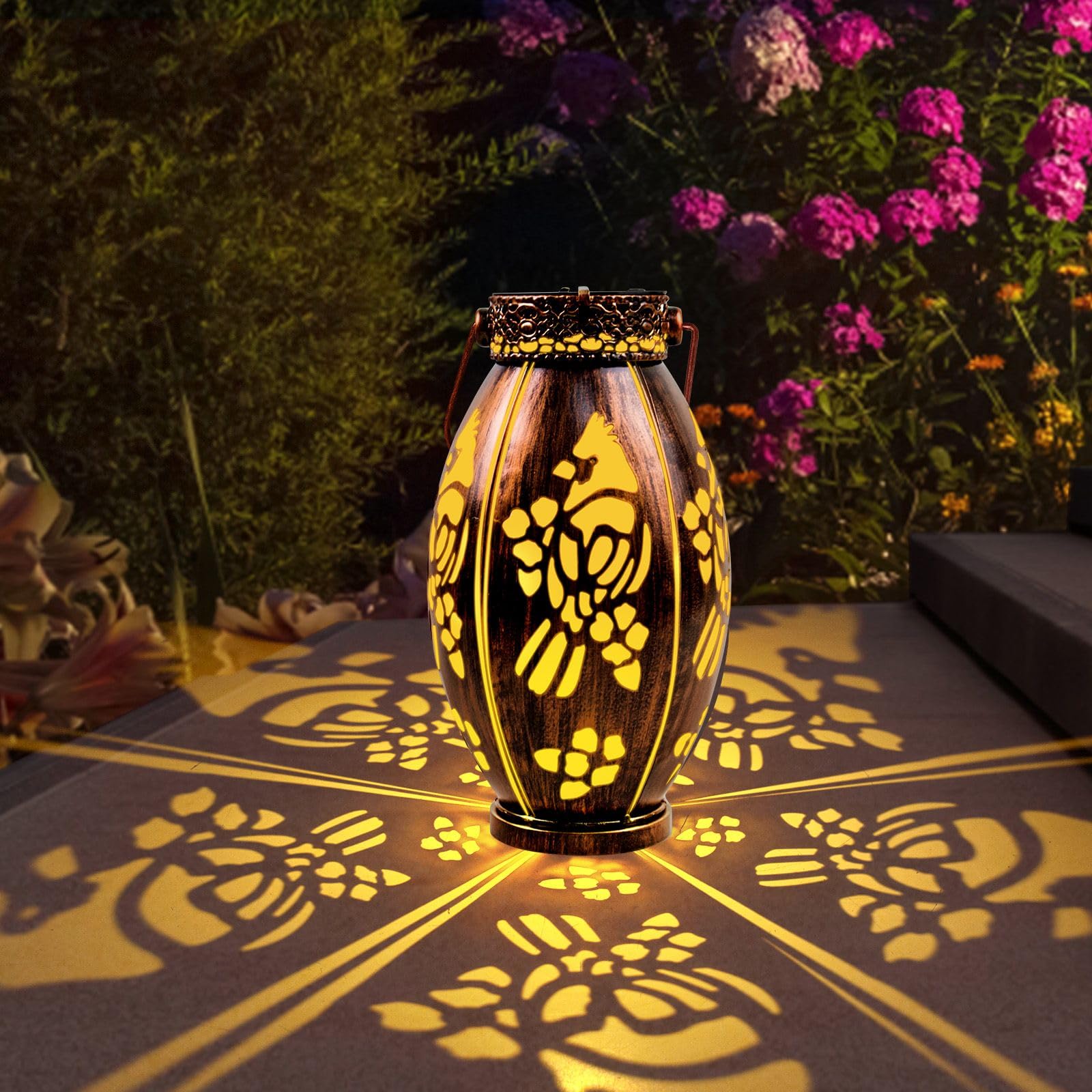Pearlstar 2 Pack Cardinal Solar Lanterns Outdoor Hanging Light Waterproof, Birthday Gifts For Women Mom Men,Decorative Metal Sol
