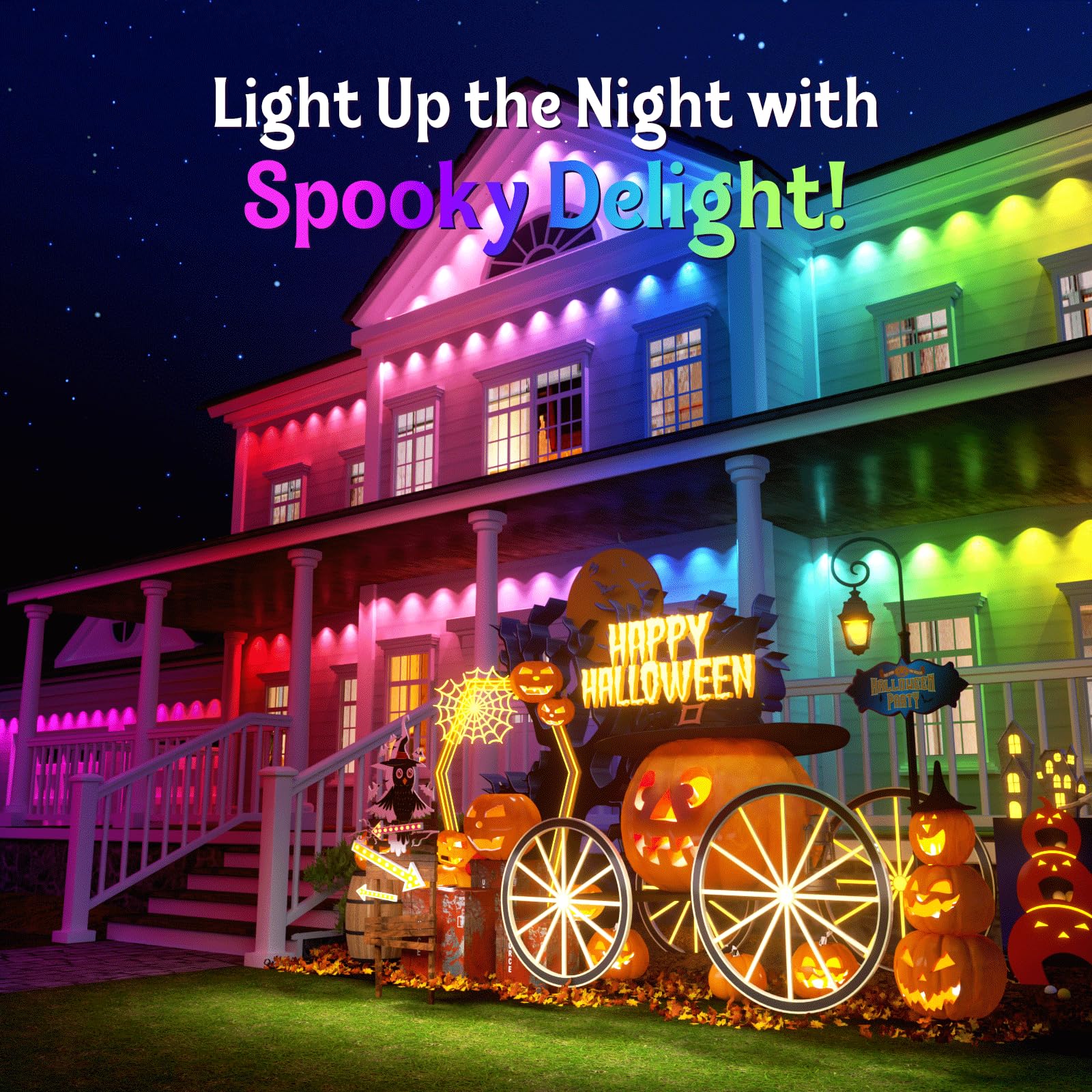 Fitop 200FT RGB Smart LED Outdoor Lights, IP67 Waterproof, Multicolor, Music Sync, Model C5109