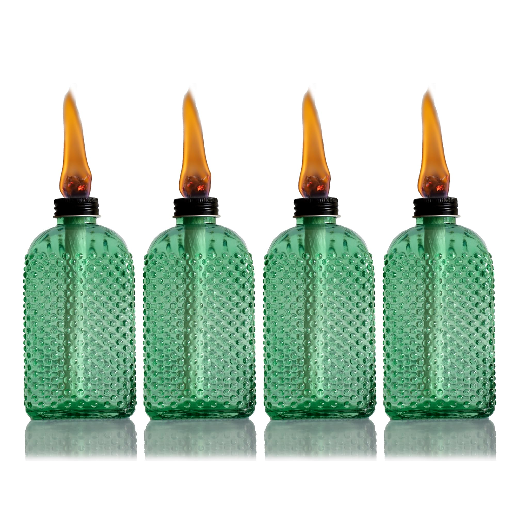 Citronella Torches Outdoor 4 PCS - Tabletop Torches for Patio Garden Deck, Table Torches with Wicks, Outdoor Torch Light for Bac