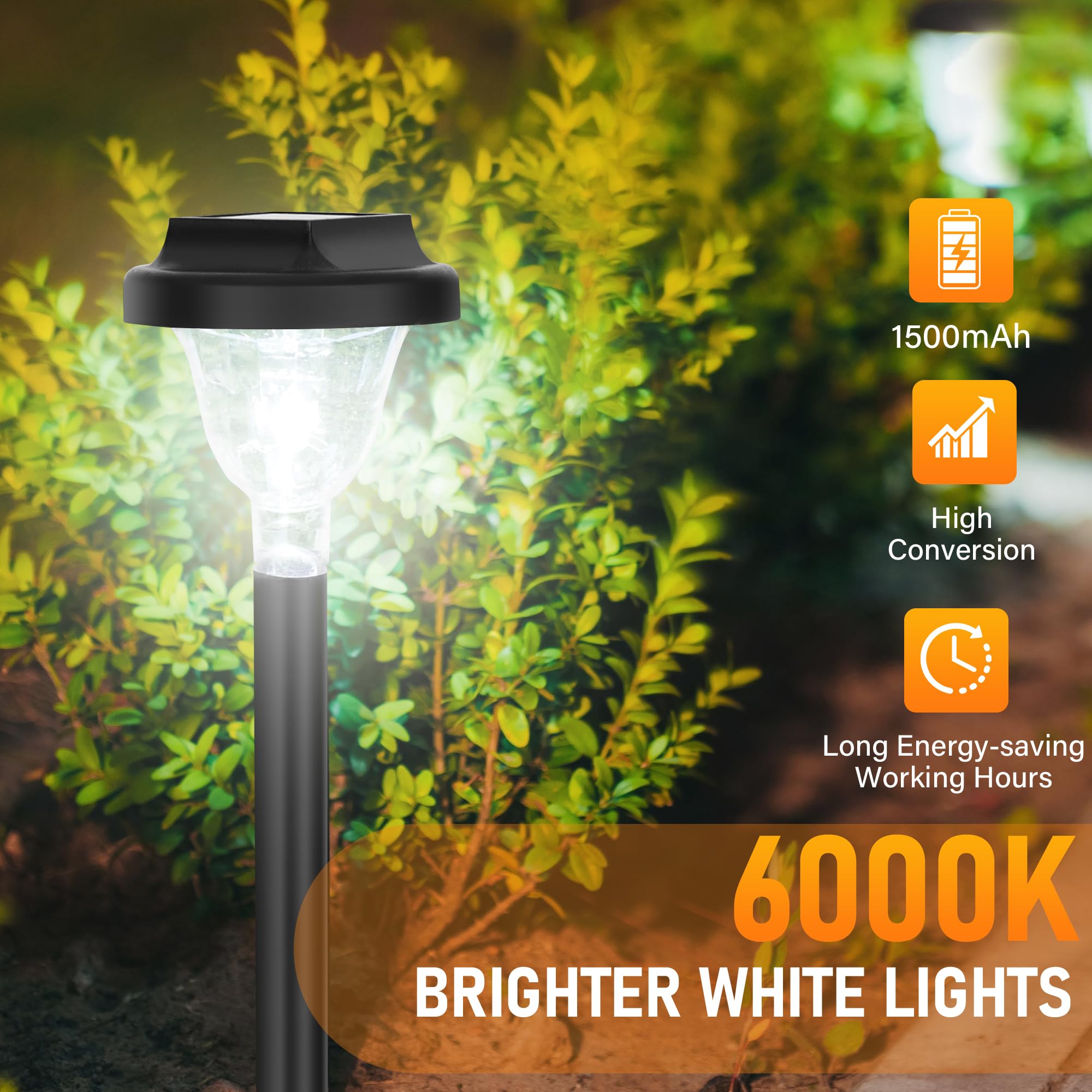 Siatom 10 Pack Bright Solar Outdoor Lights, Ip65 Waterproof, Auto On/Off, 6000K Led Pathway Lighting