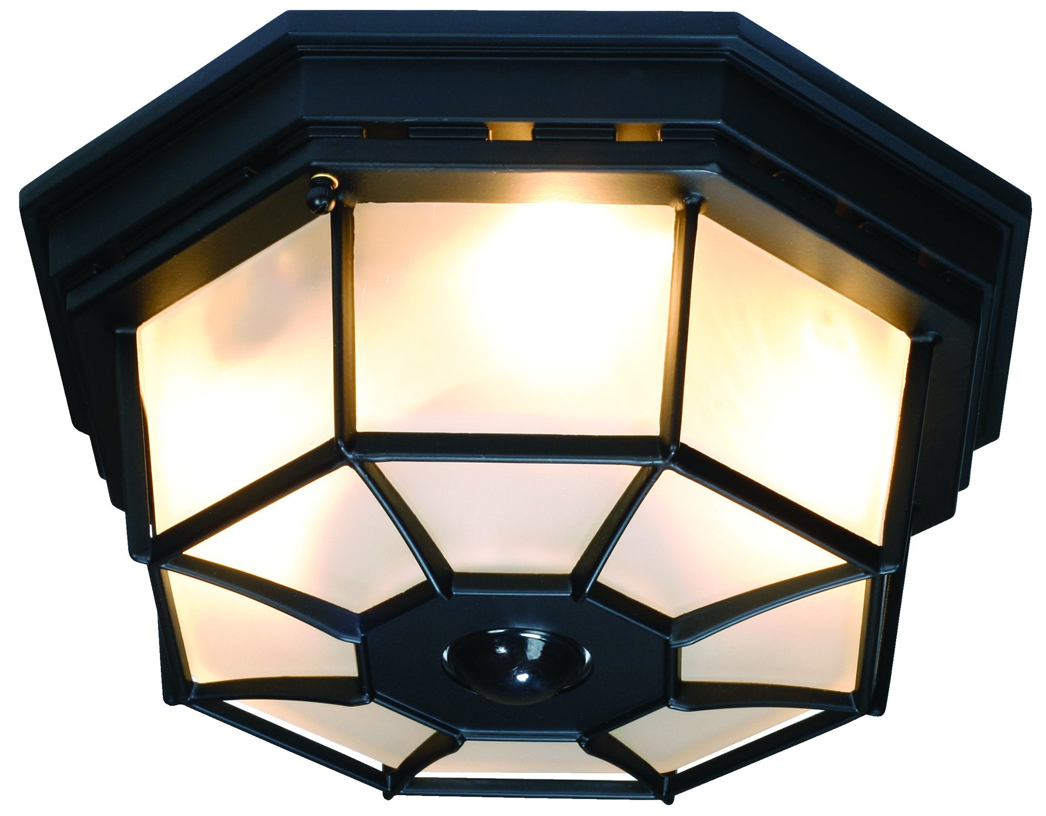 Heath Zenith Globe Electric HZ-4300-BK Ceiling Motion Light, Black, Glass, Bulb Not Included