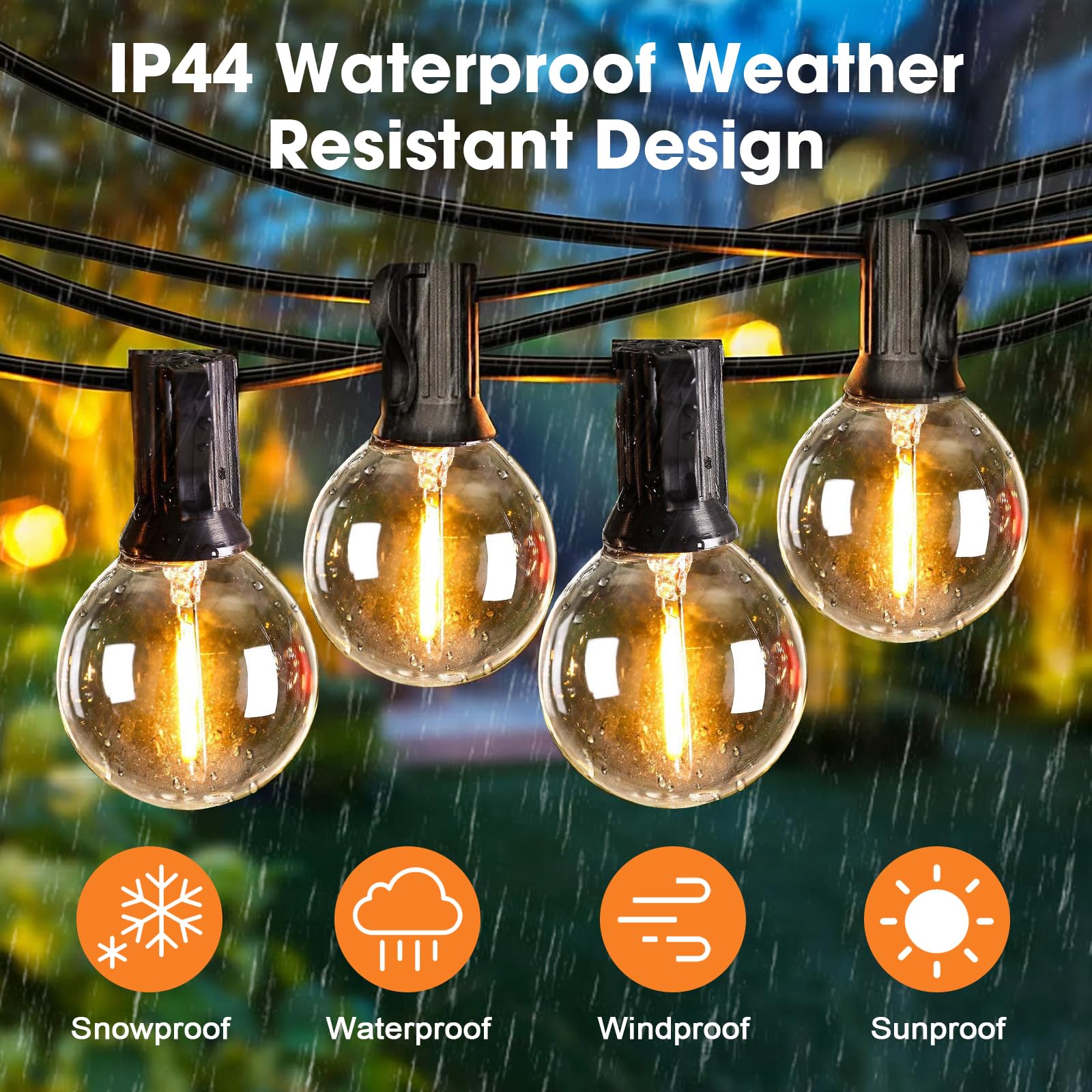 Gvvoohome G40 Led Replacement Light Bulbs 24+1 Pack, E12 Screw Base Waterproof Globe Bulbs Light For Indoor Outdoor String Light