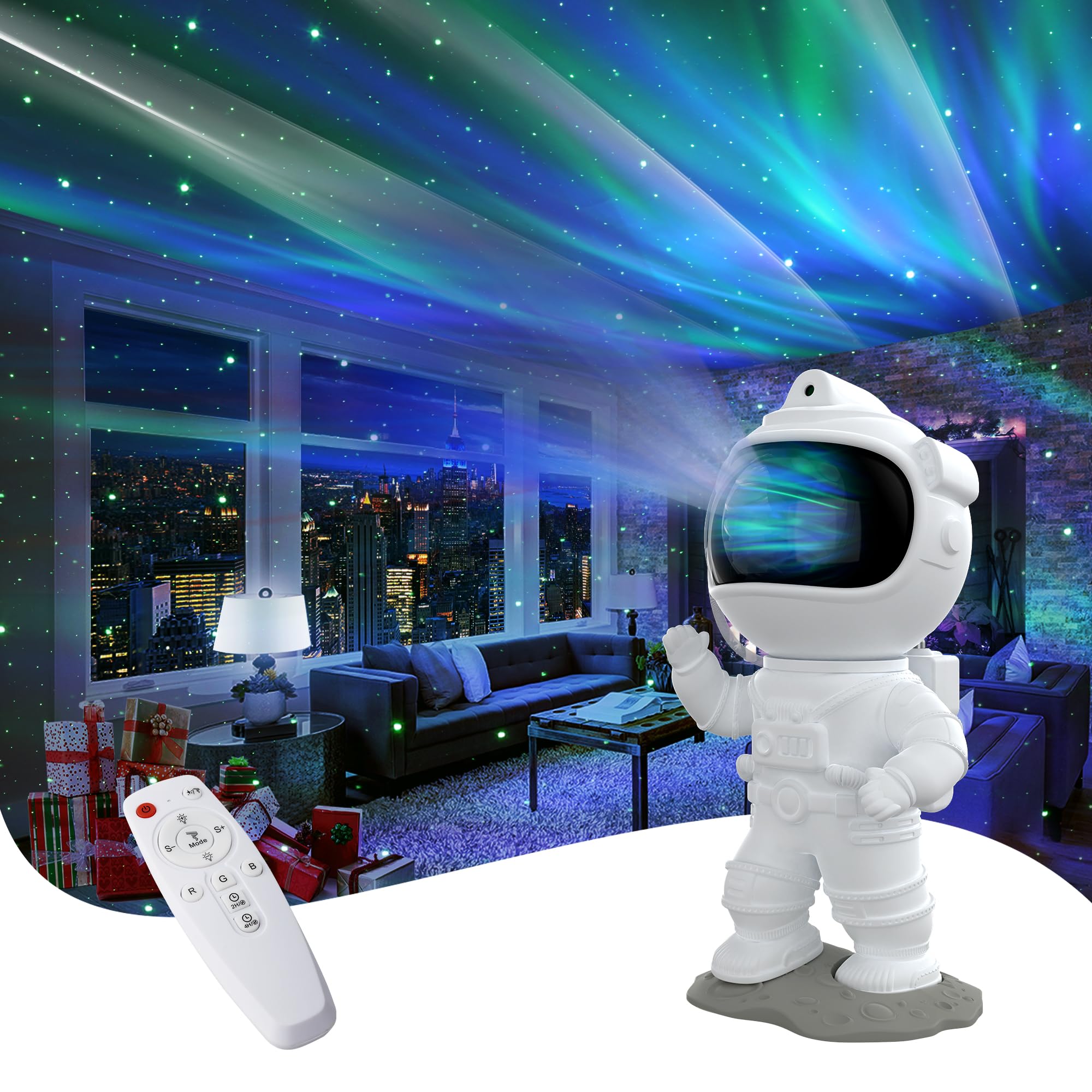 Itayak Astronaut Northern Lights Star Projector,Space Galaxy Projector with Timer and Remote,Aurora Night Light ambiance,Ideal f